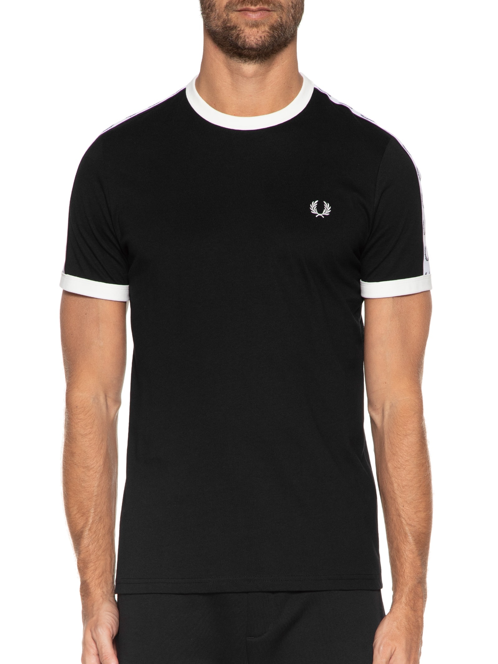 Camiseta Masculina Taped Ringer Preto Fred Perry