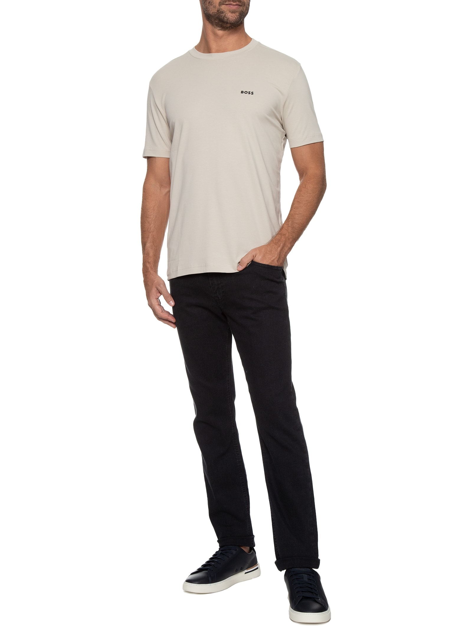 Camiseta Masculina Tee Bege  Boss