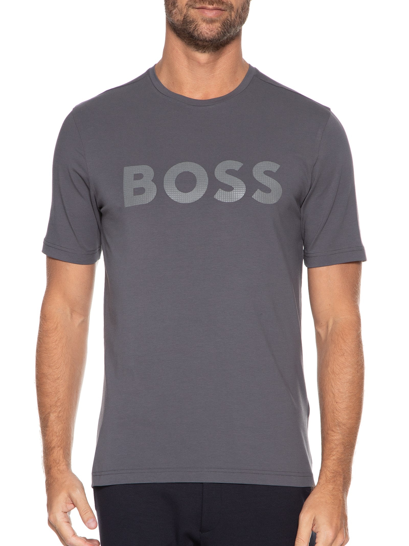 Camiseta Masculina Tee Cinza Boss