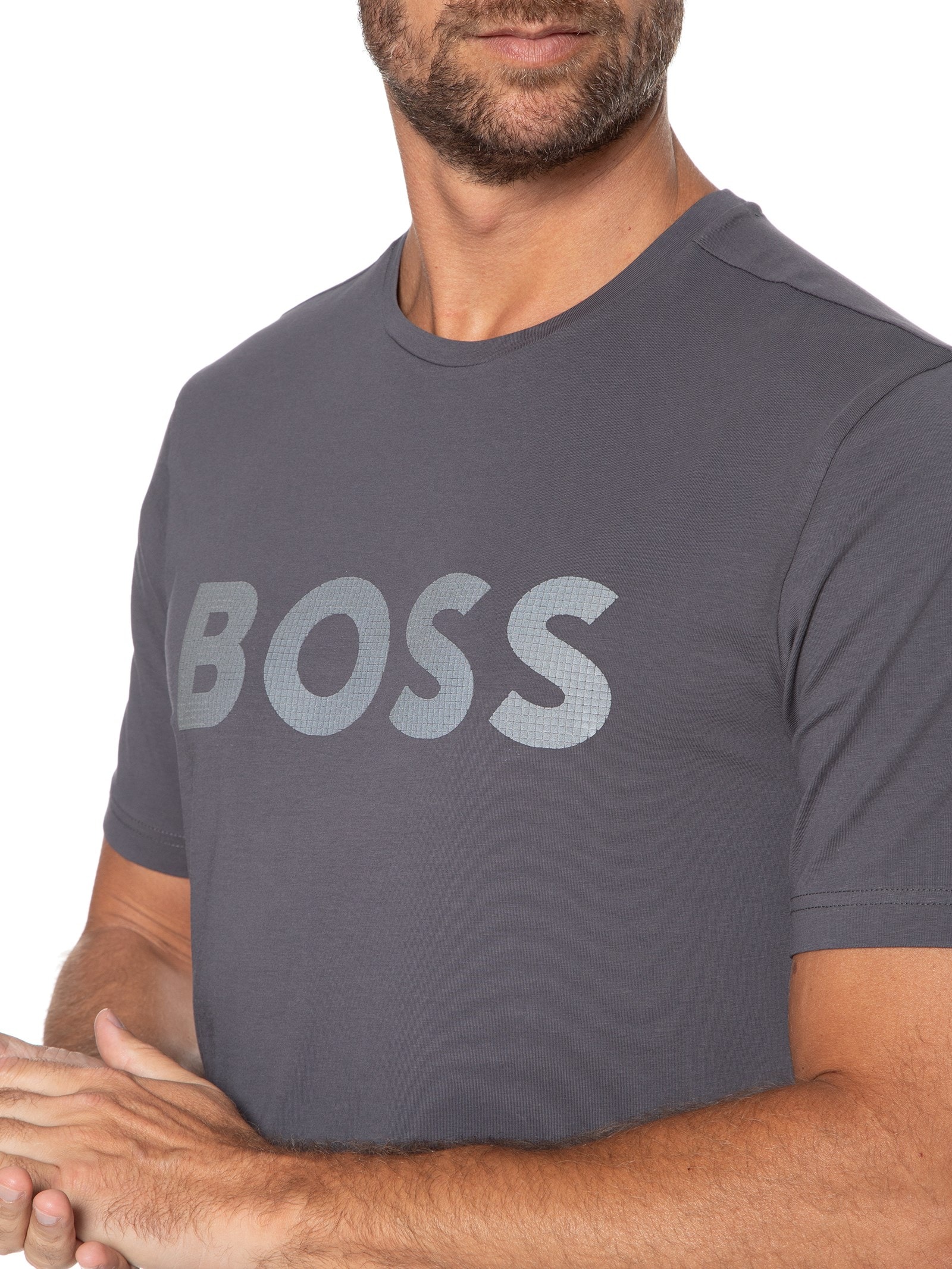 Camiseta Masculina Tee Cinza Boss