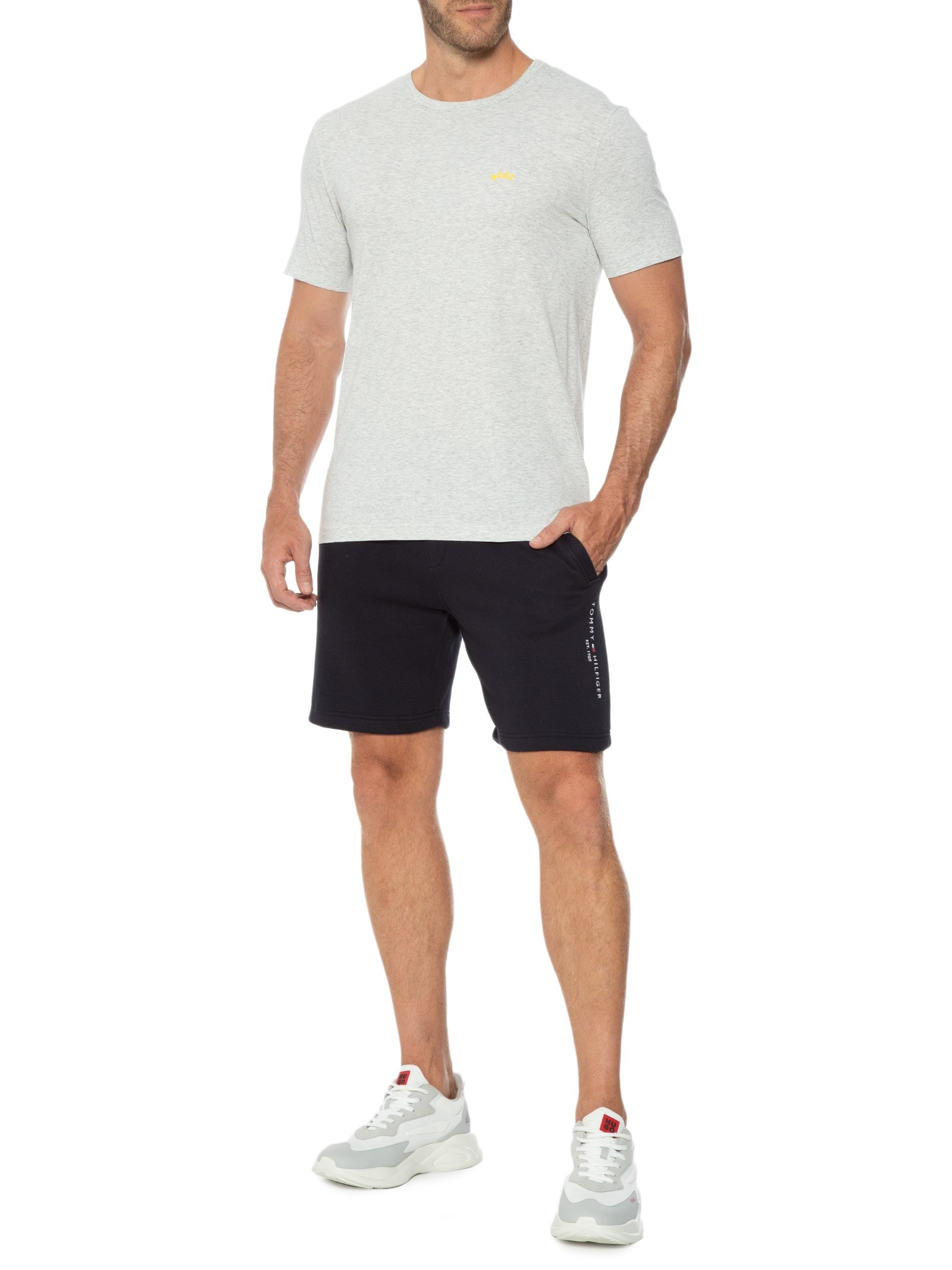 Camiseta Masculina Tee Curved Cinza Boss