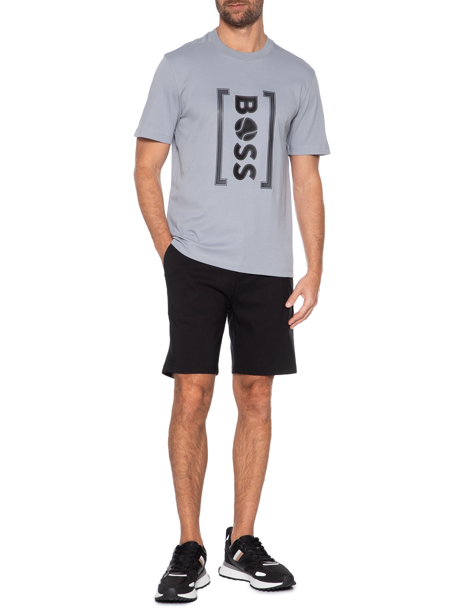 Camiseta Masculina Tee Iconic TL-01 Cinza Boss