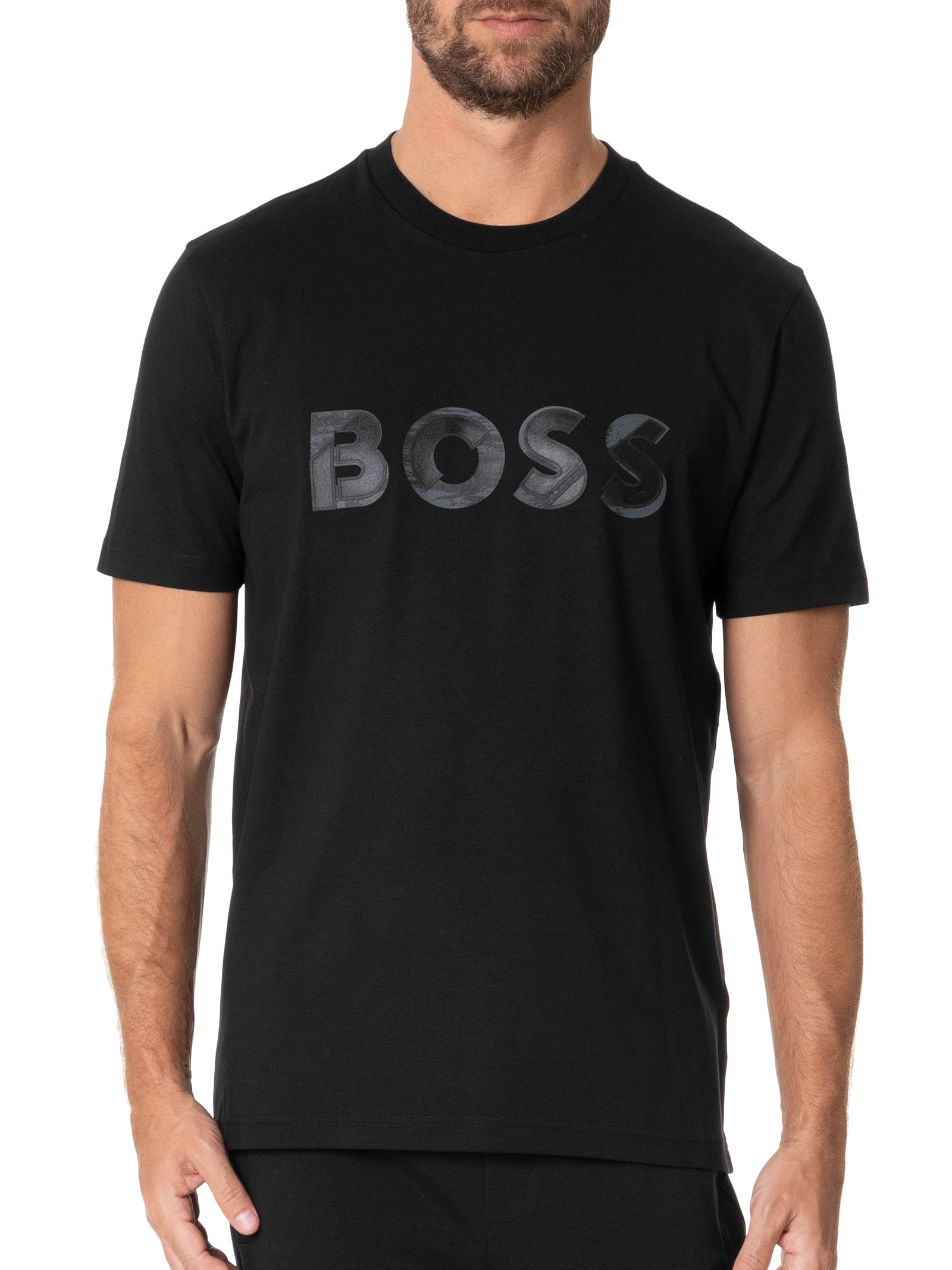 Boss - Camiseta Masculina Tee Jagged - Preto