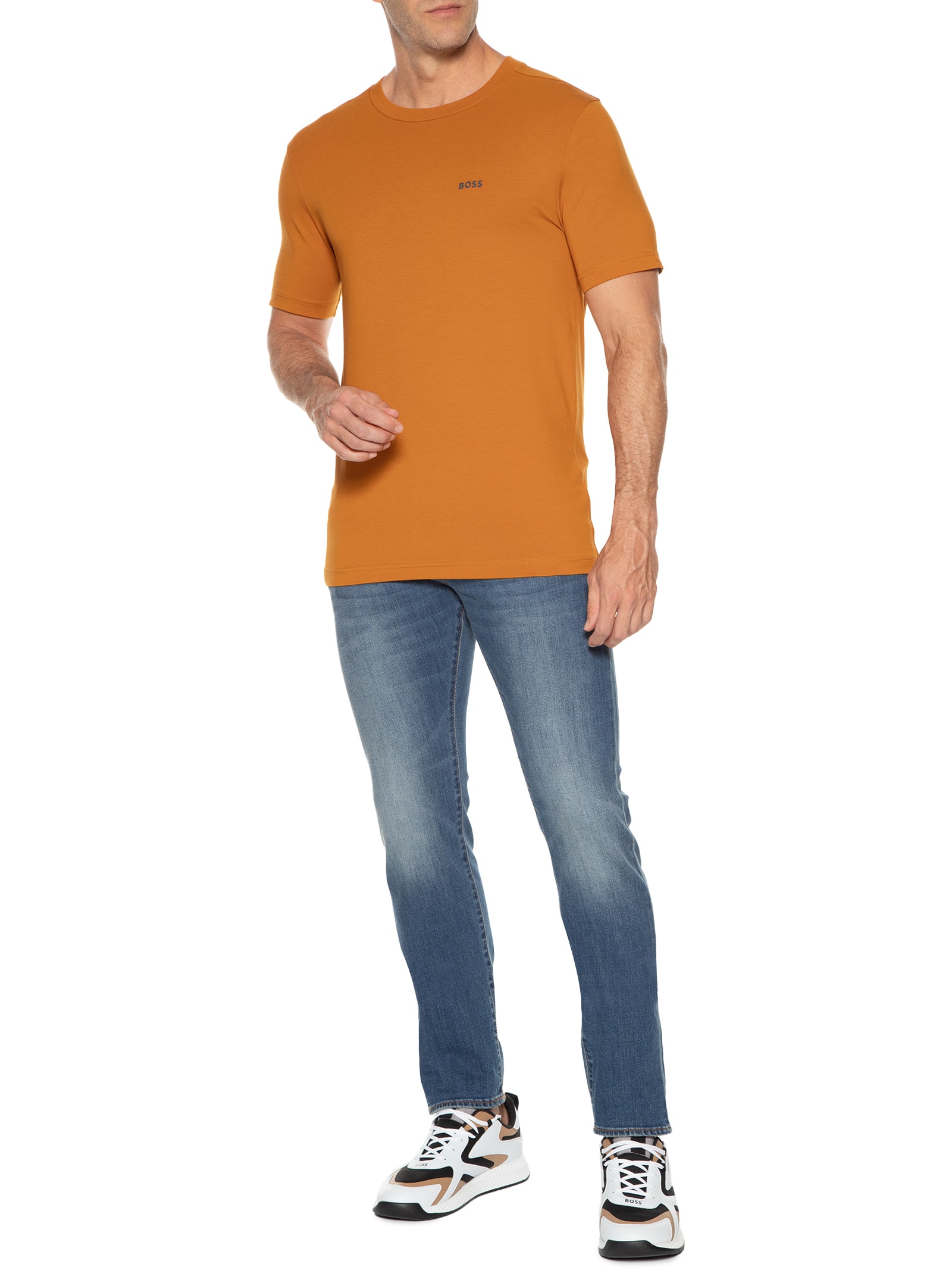 Camiseta Masculina Tee Laranja Boss