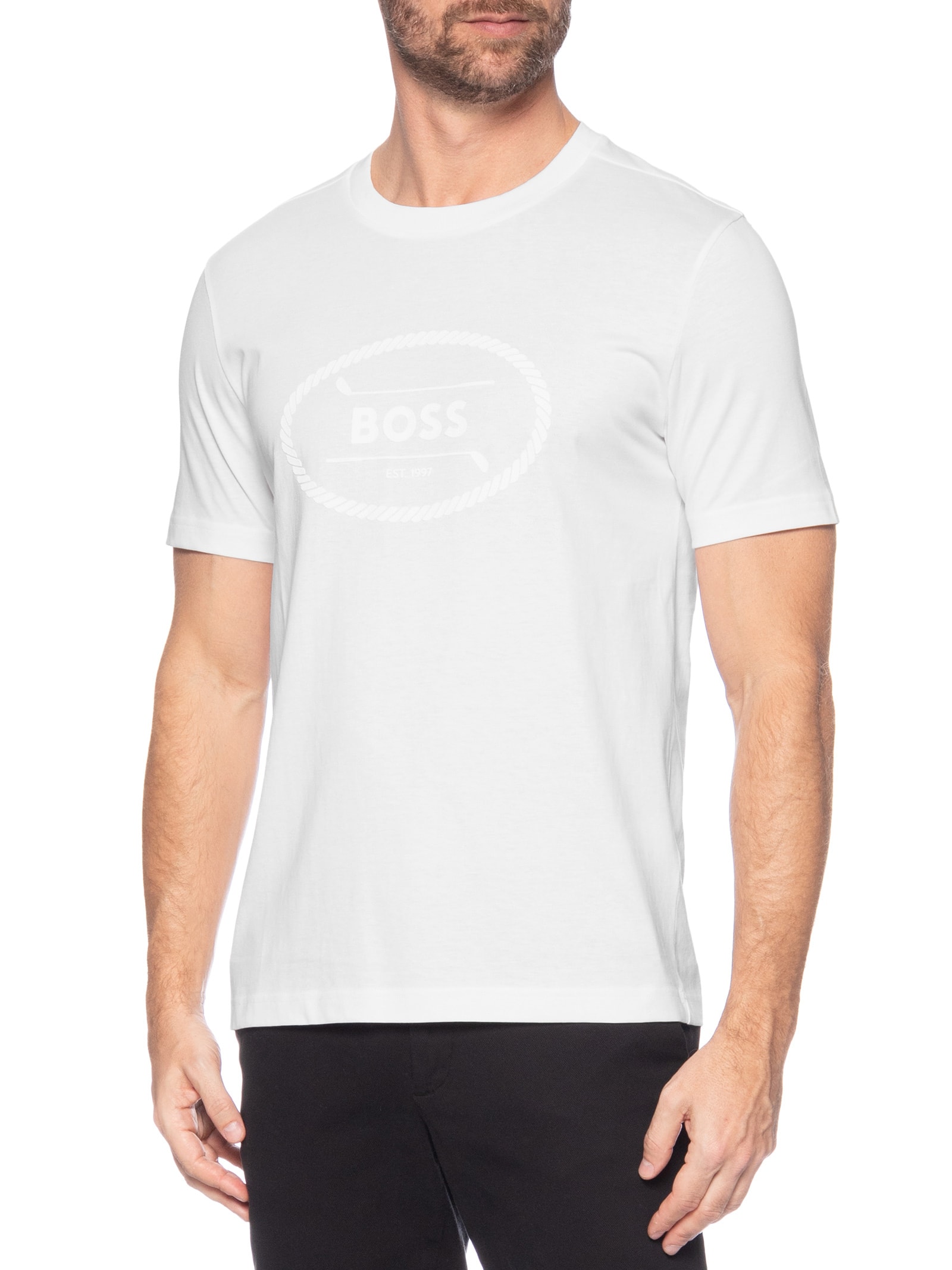 Camiseta Masculina Tee Logo Heritage Branco Boss