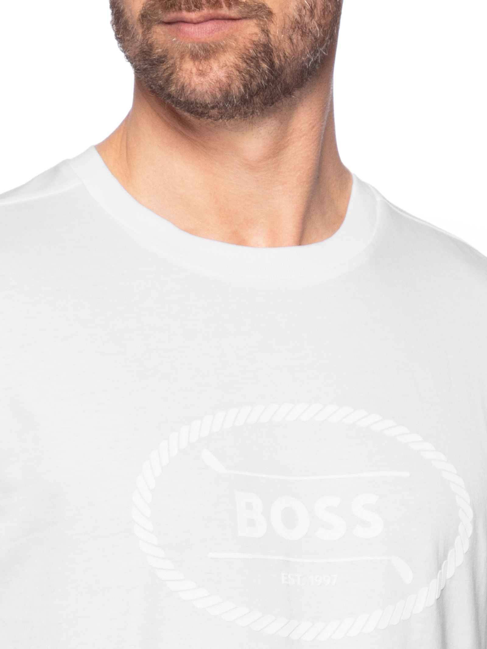 Camiseta Masculina Tee Logo Heritage Branco Boss