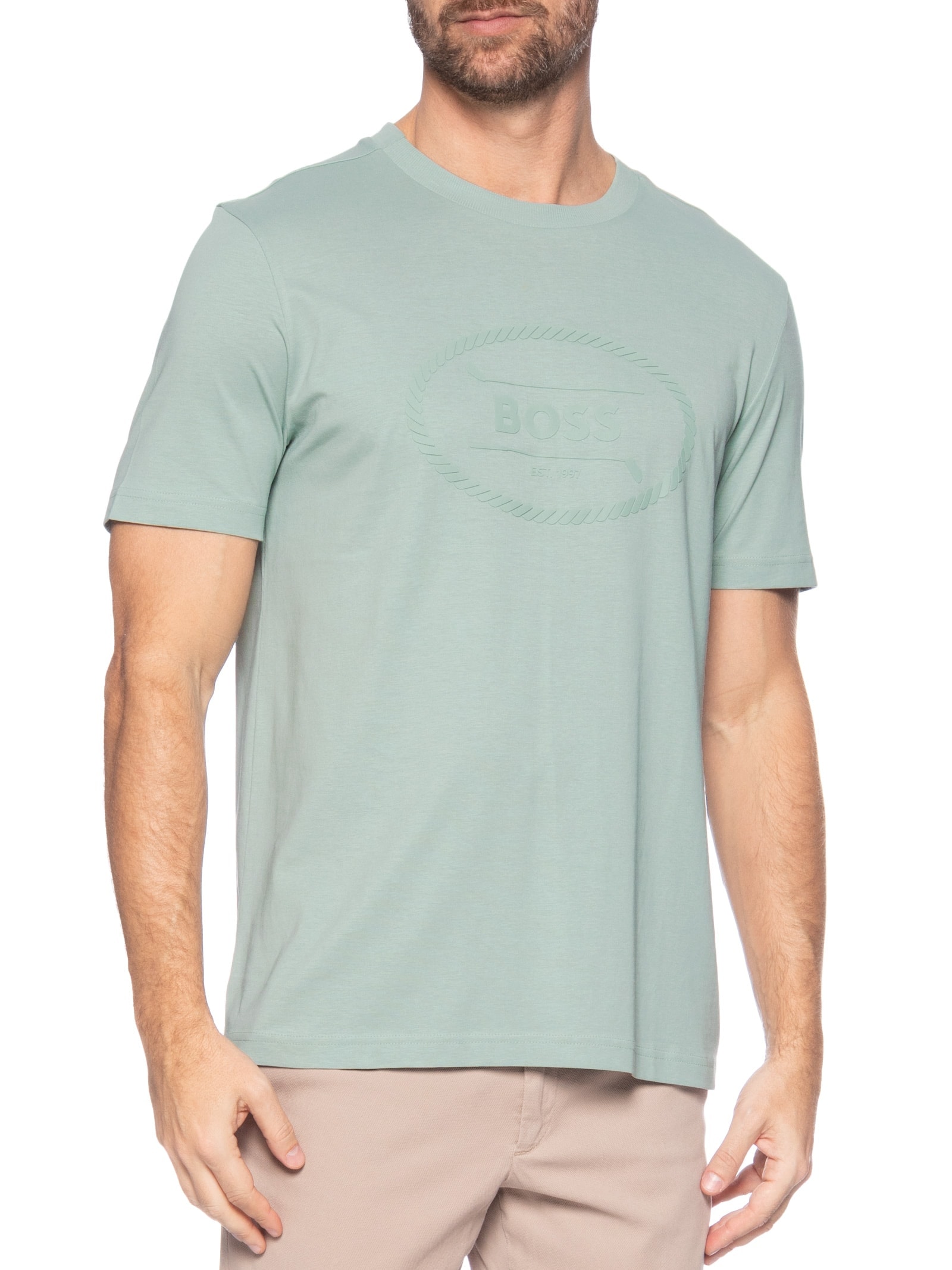 Camiseta Masculina Tee Logo Heritage Verde Boss