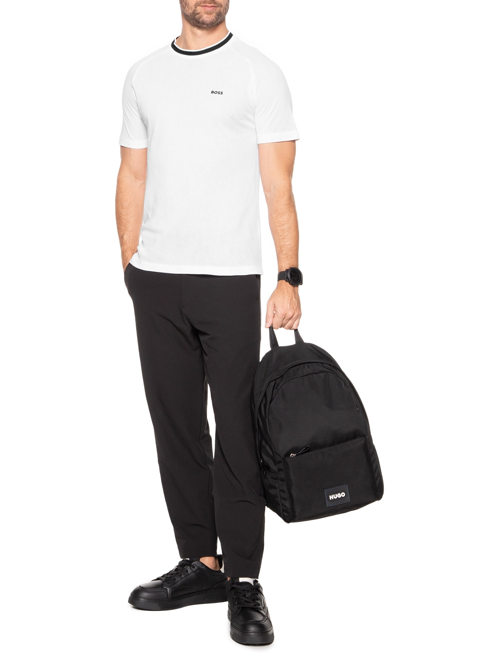 Camiseta Masculina Tee Mesh Heritage Branco Boss