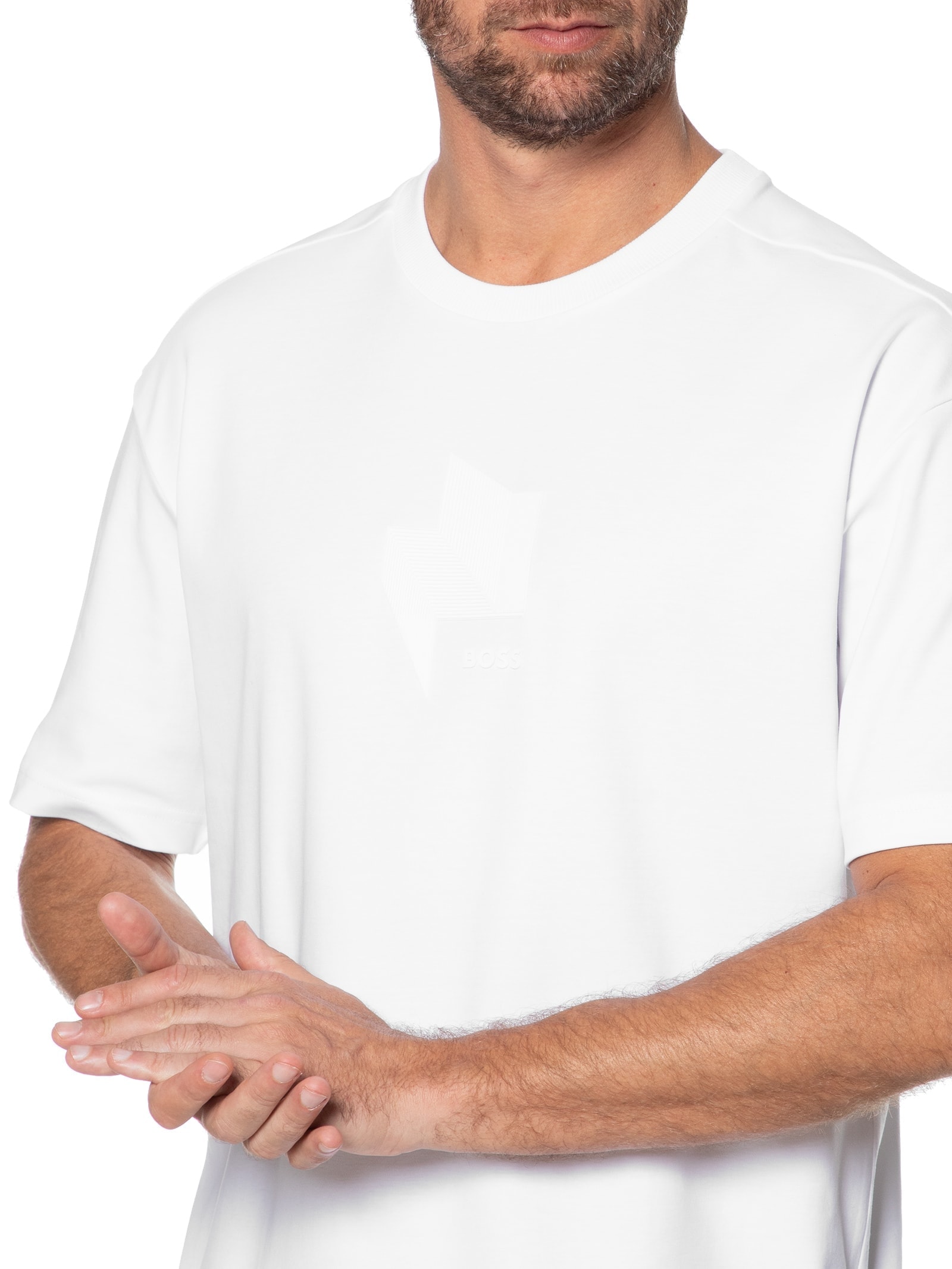 Camiseta Masculina Tee Mirror Branco Boss