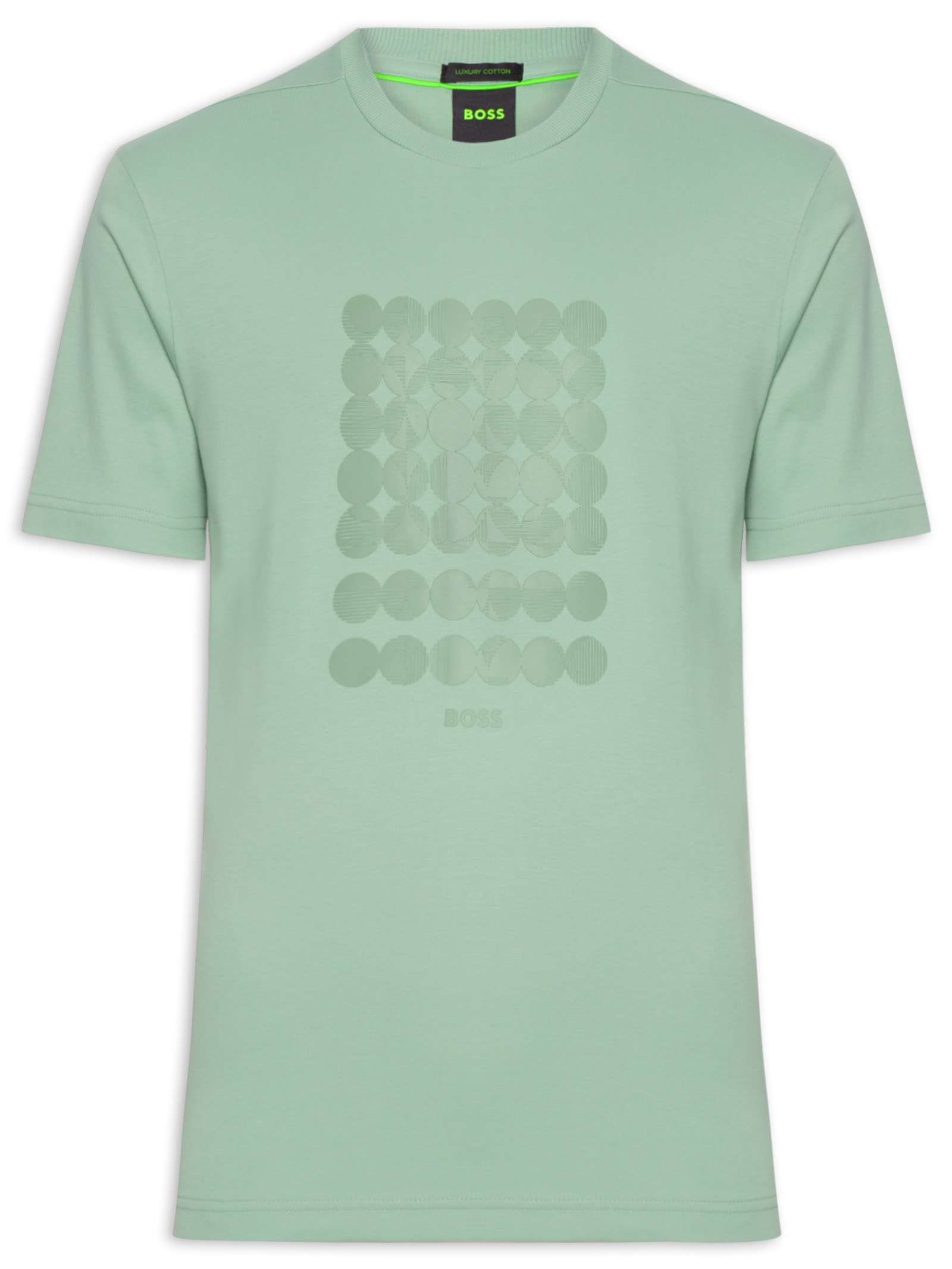 Camiseta Masculina Tee Print Striped Verde Boss