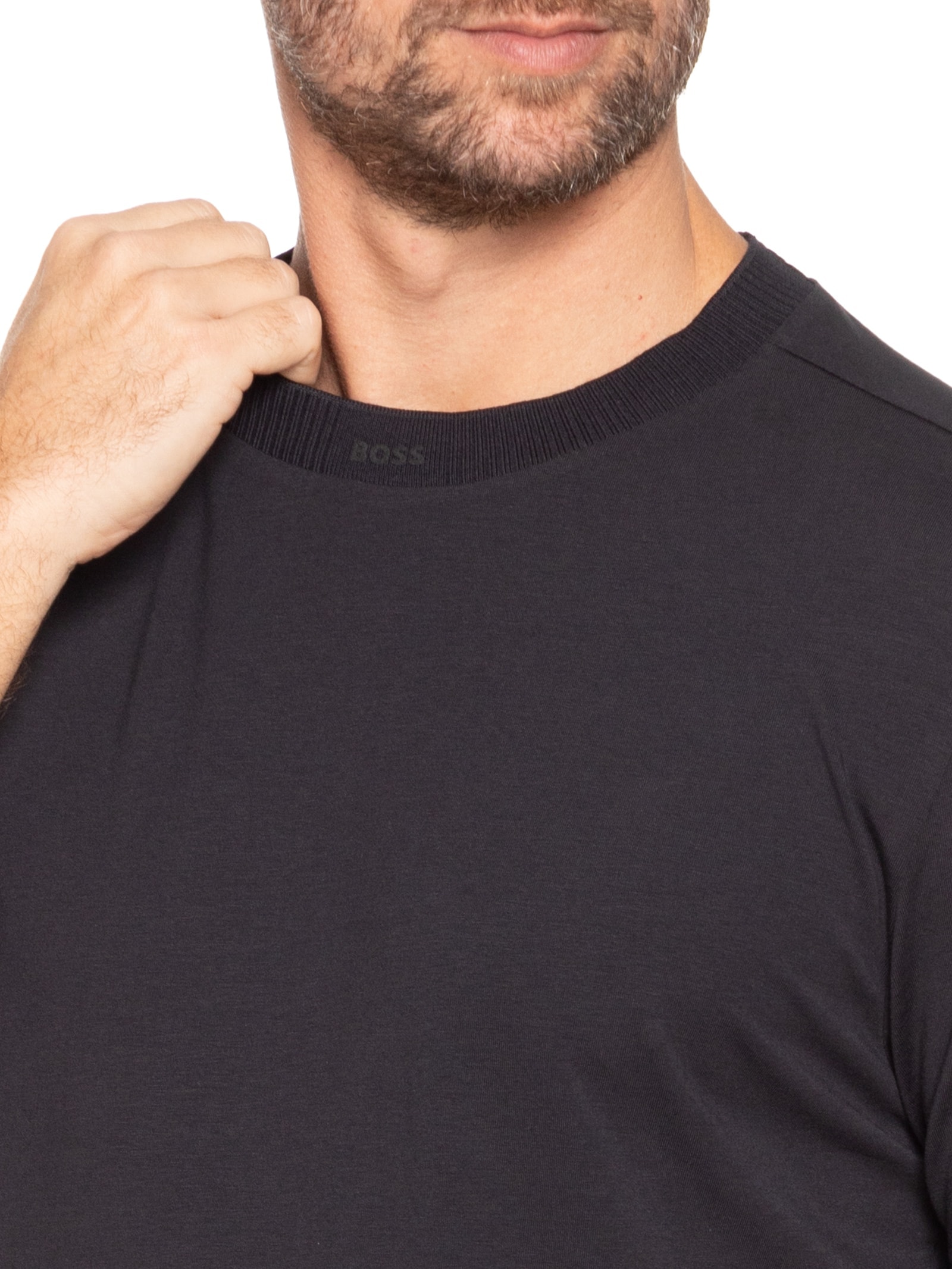 Camiseta Masculina Tee Rib Azul Boss