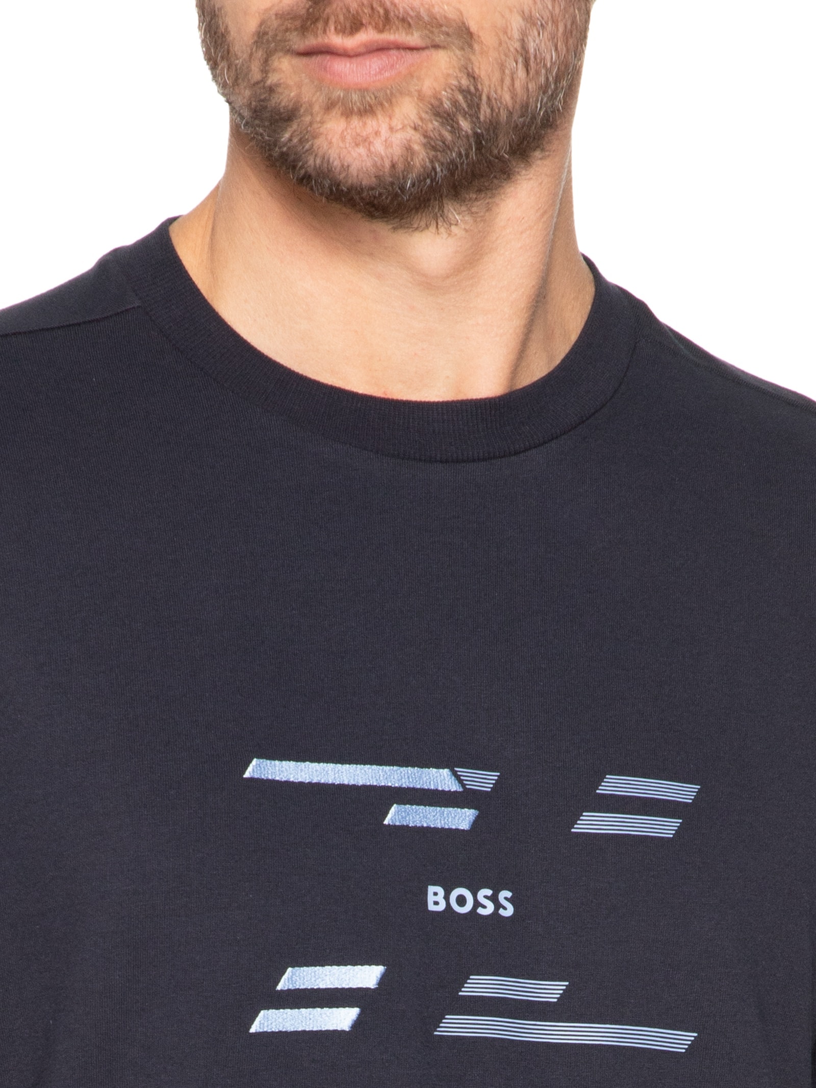 Camiseta Masculina Tee Tape Hj Azul Boss