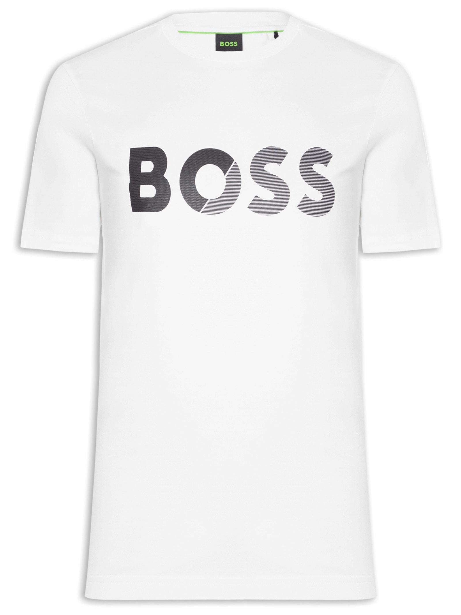 Camiseta Masculina Tee Tape Logo Branco Boss