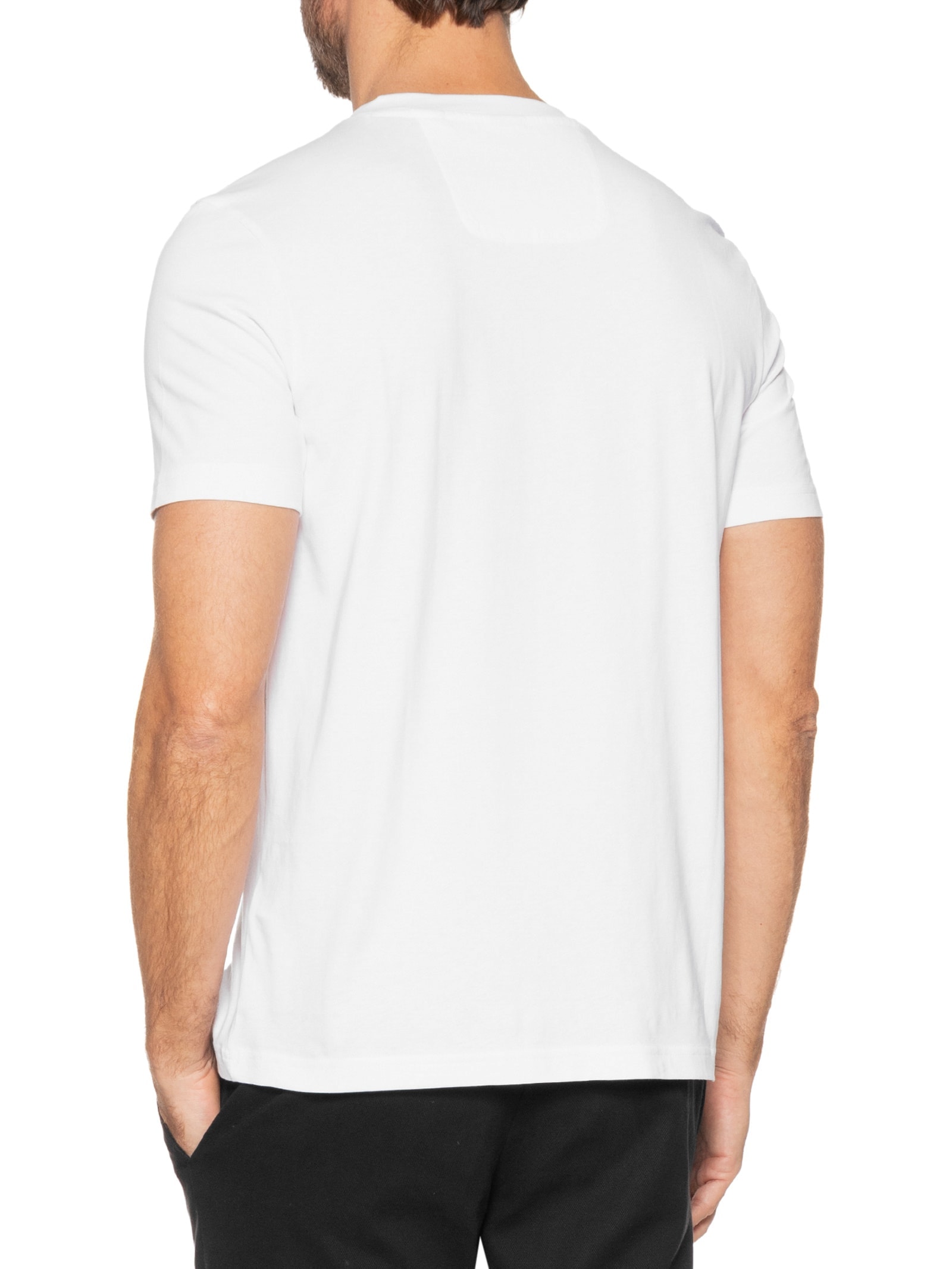 Camiseta Masculina Tee Tape Logo Branco Boss