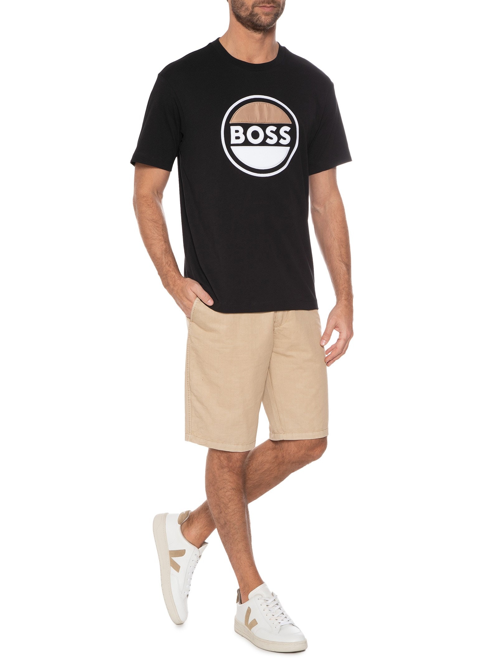 Camiseta Masculina Tessin Preto Boss