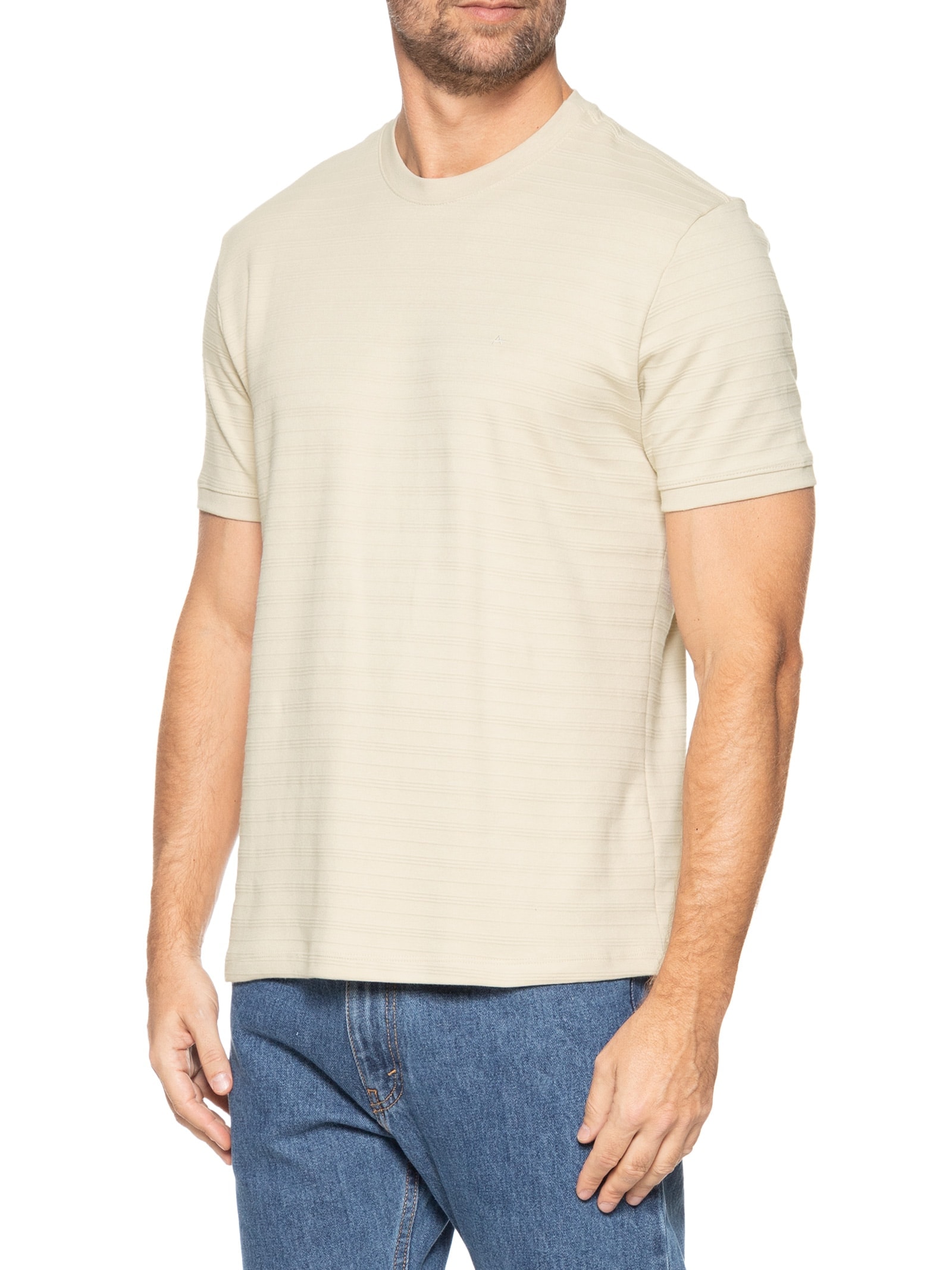 Camiseta Masculina Textura New Suedine Bege Aramis