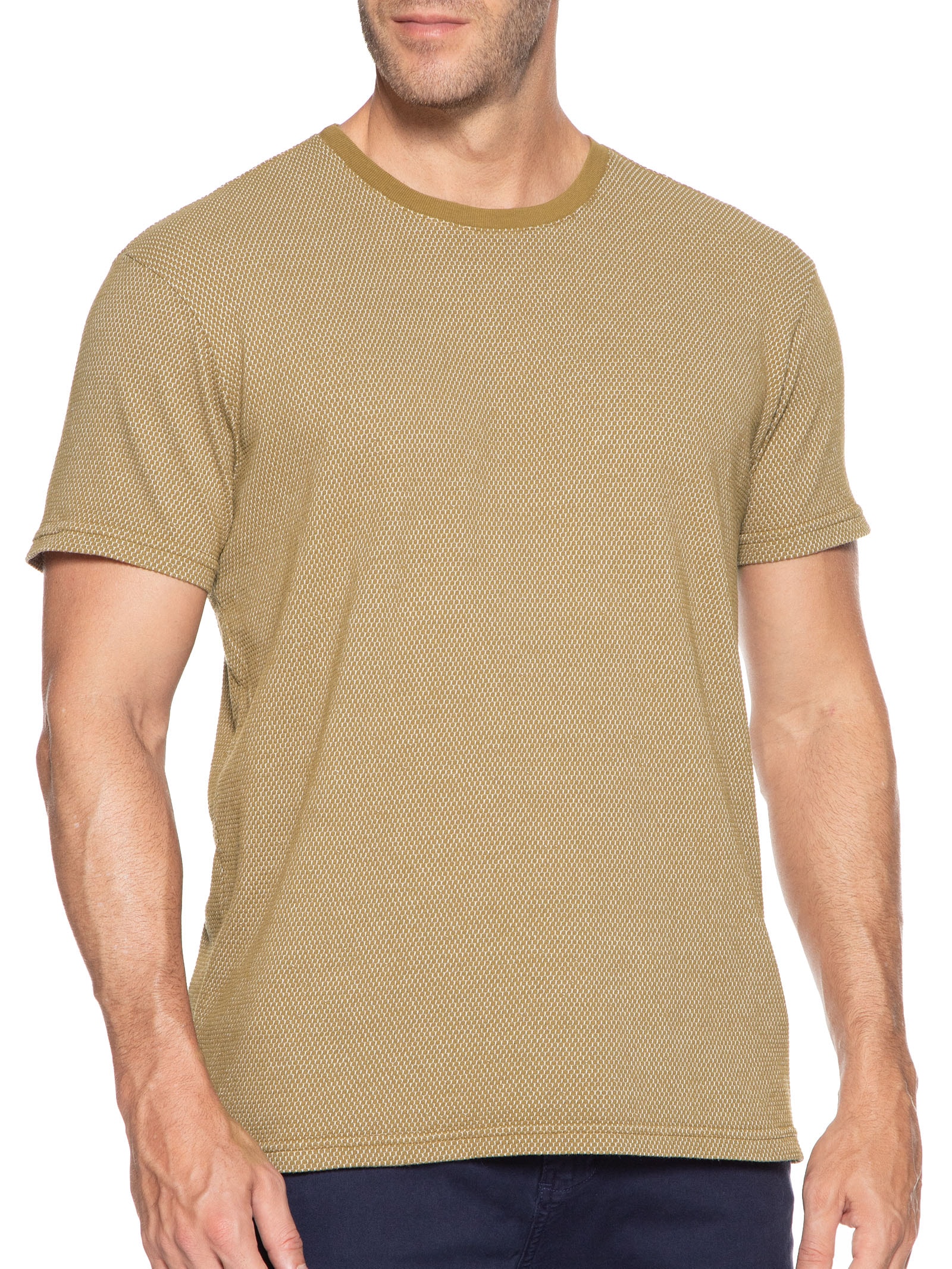 Camiseta Masculina Textura Roca Marrom Foxton
