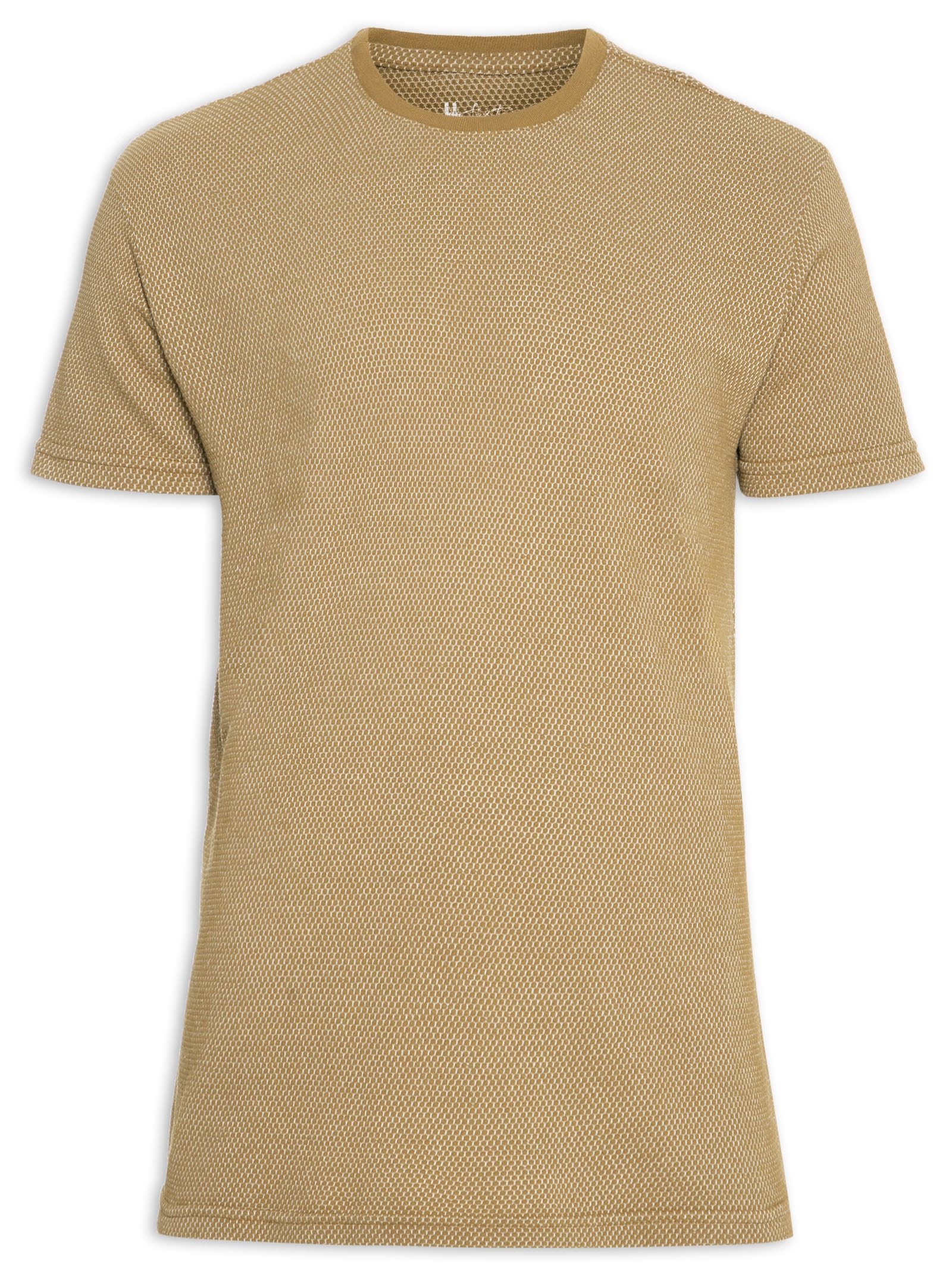 Camiseta Masculina Textura Roca Marrom Foxton