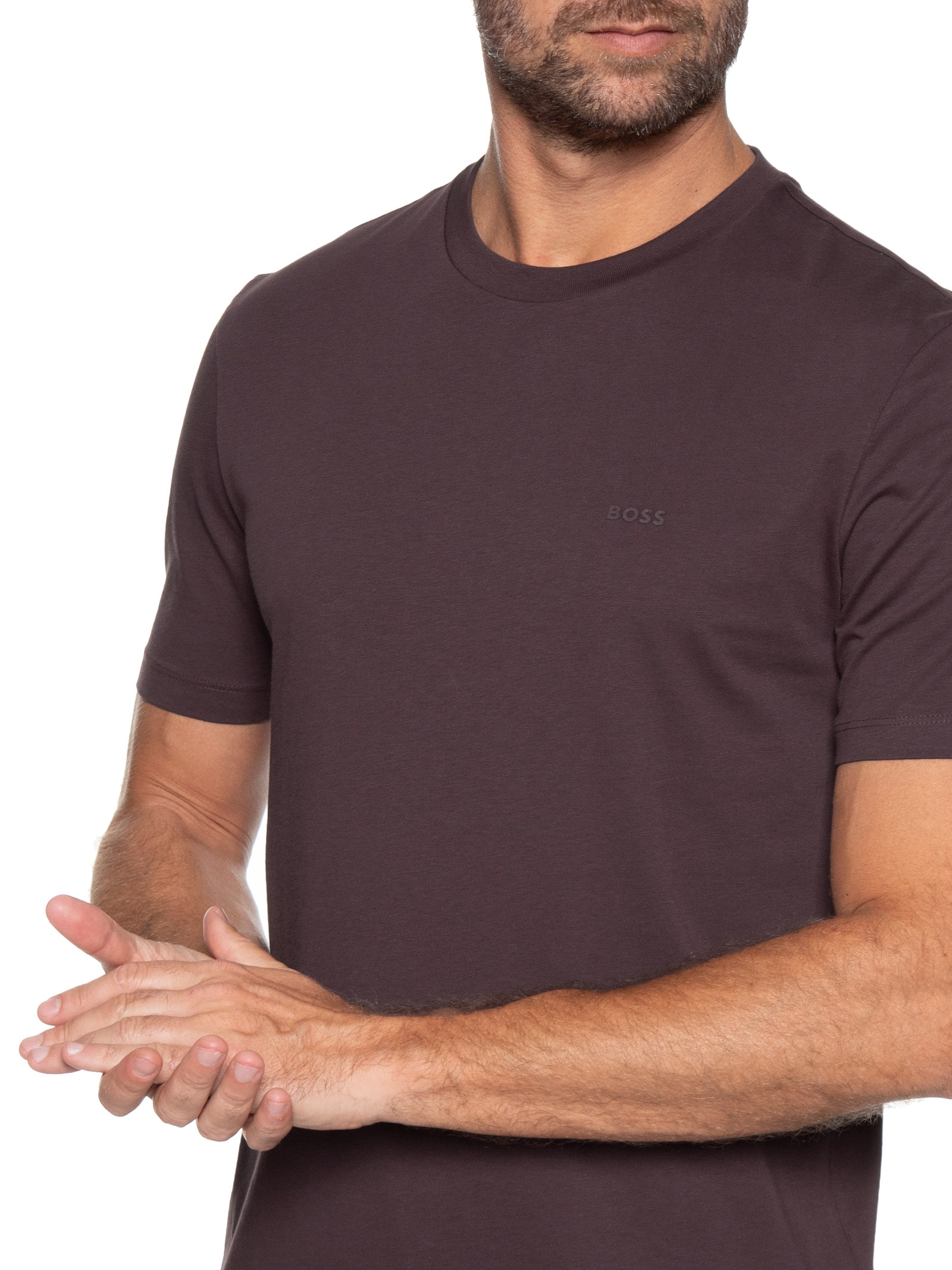 Camiseta Masculina Thompson Marrom Escuro Boss