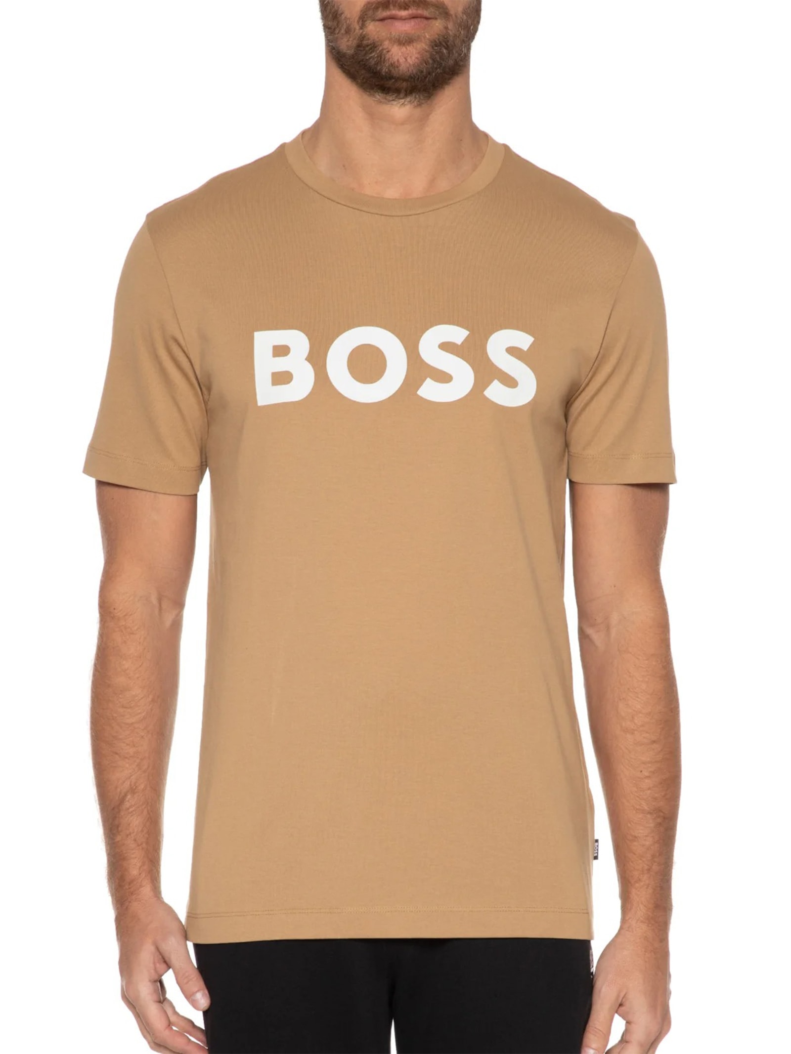 Camiseta Masculina Tiburt Bege Boss