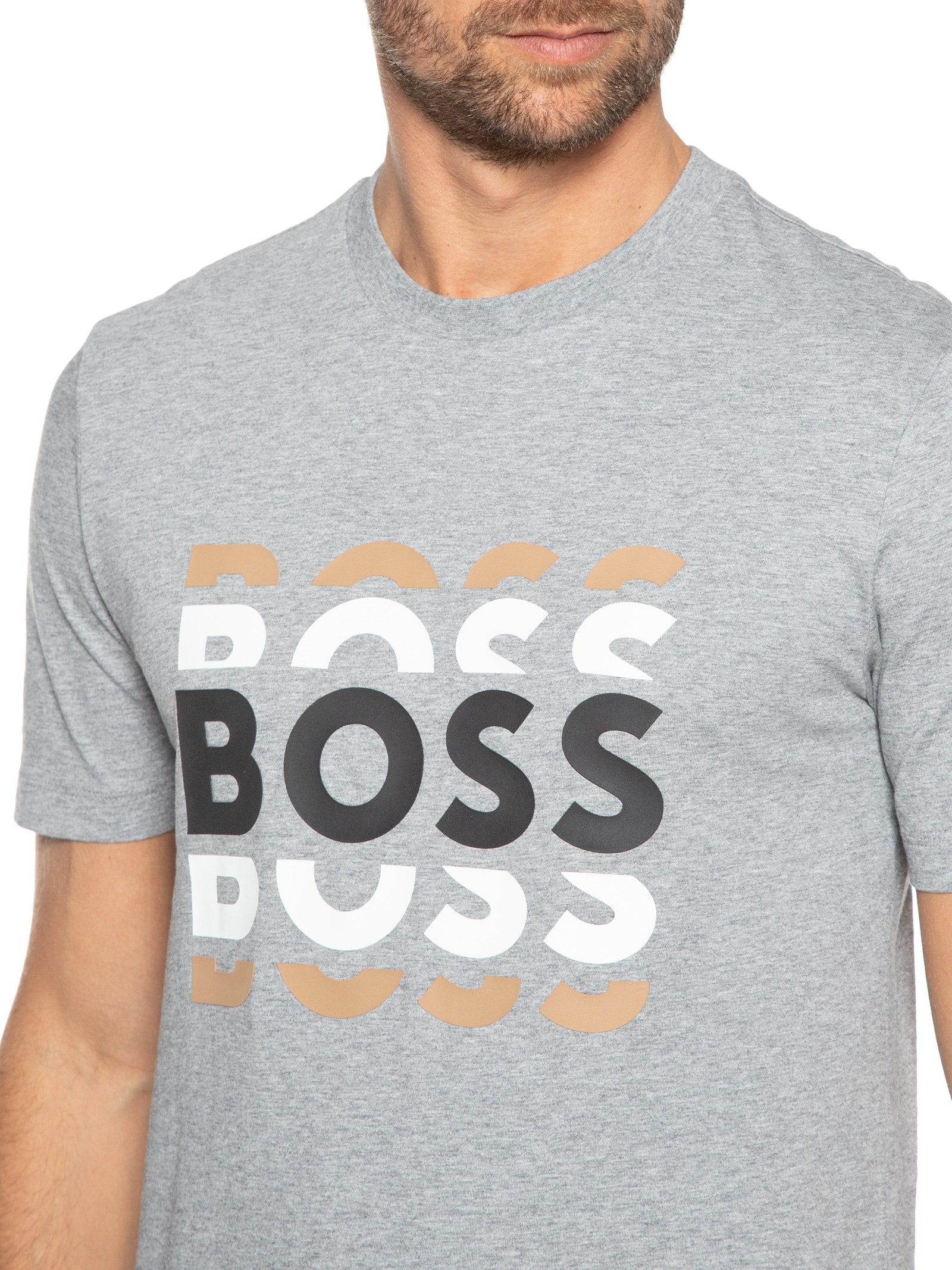 Camiseta Masculina Tiburt Cinza Boss