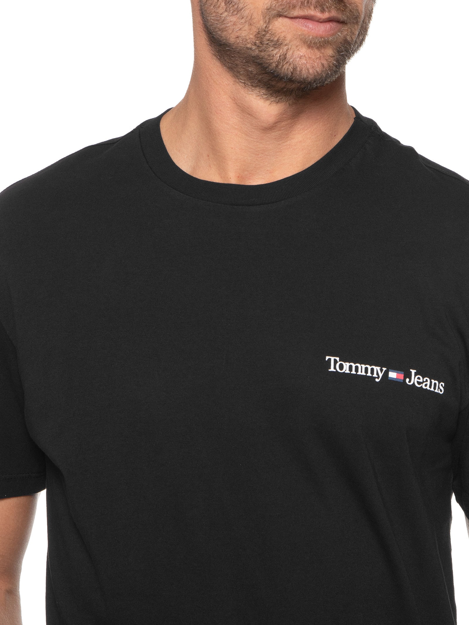 Camiseta Masculina Tjm Clsc Linear Chest Preto Tommy Jeans