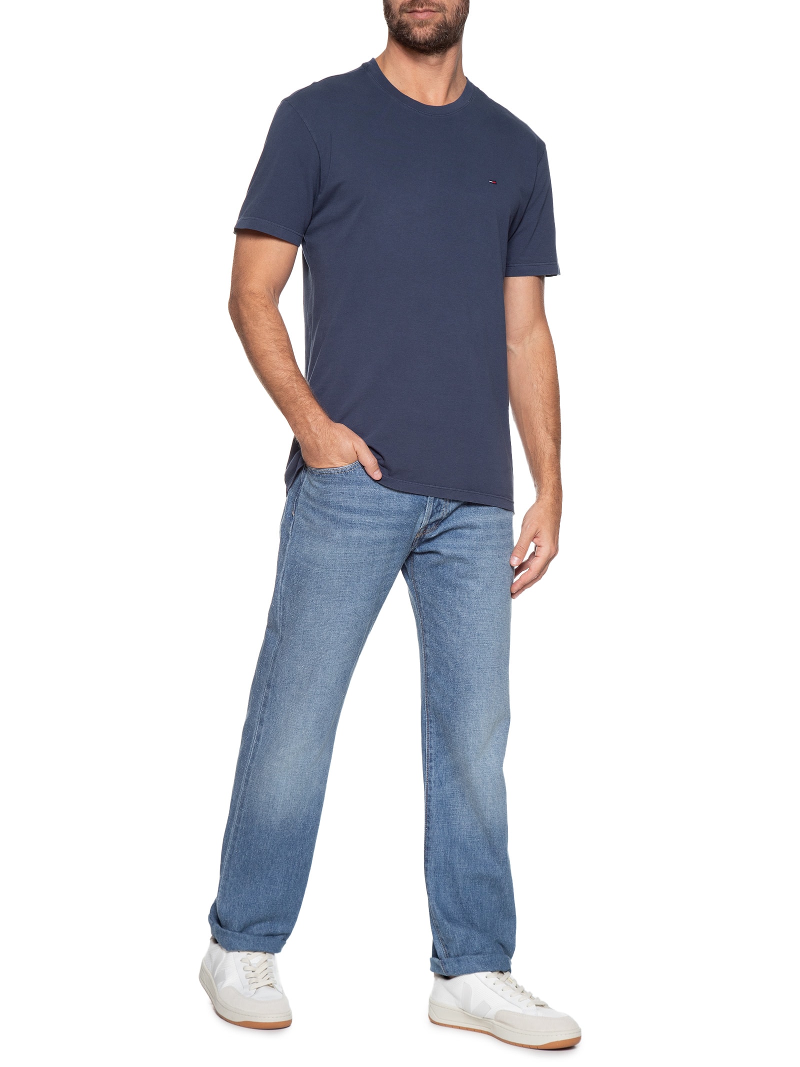 Camiseta Masculina Tjm Slim C Neck Tee Azul Tommy Jeans