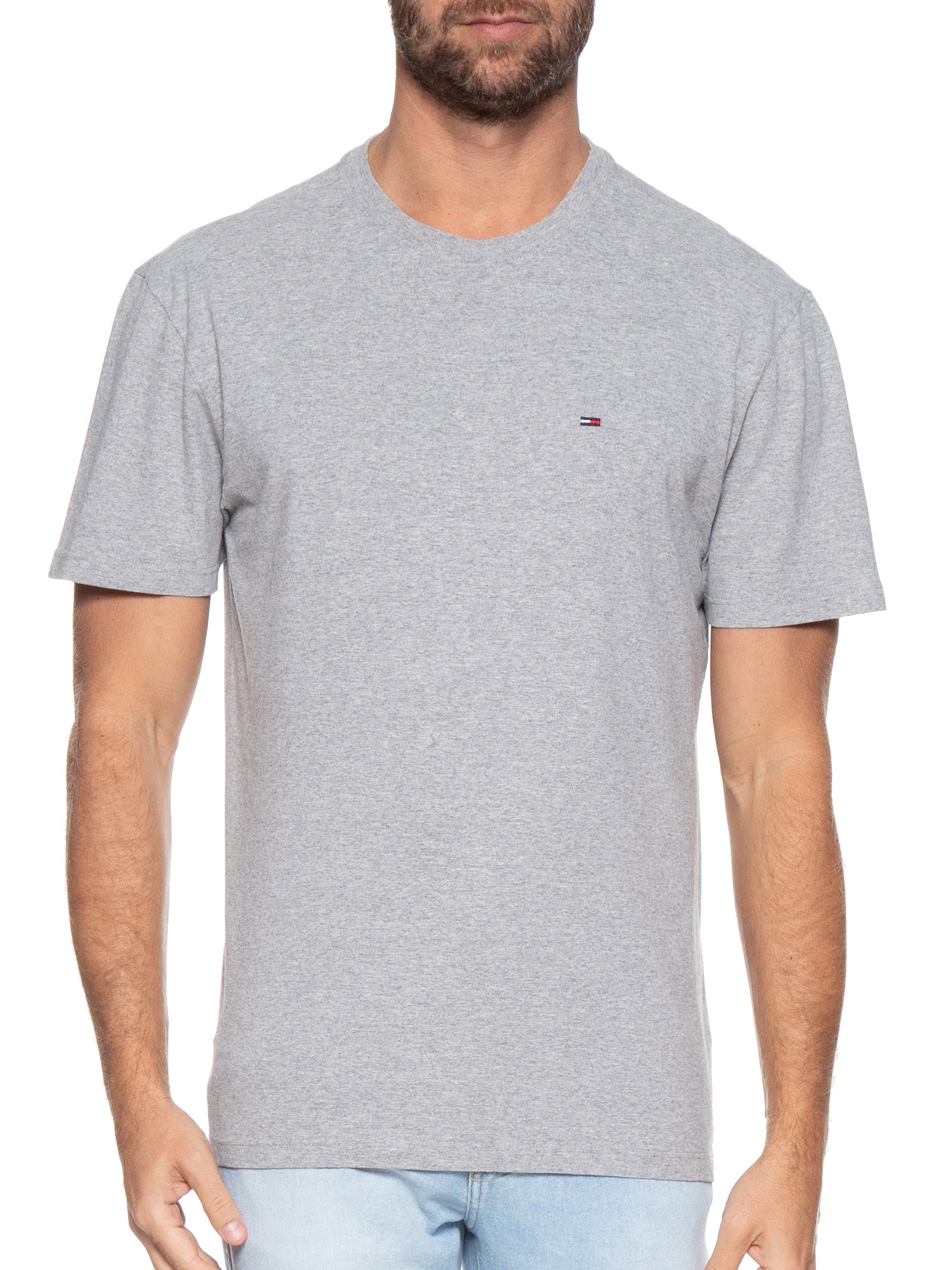 Camiseta Masculina Tjm Slim C Neck Tee Cinza Tommy Jeans