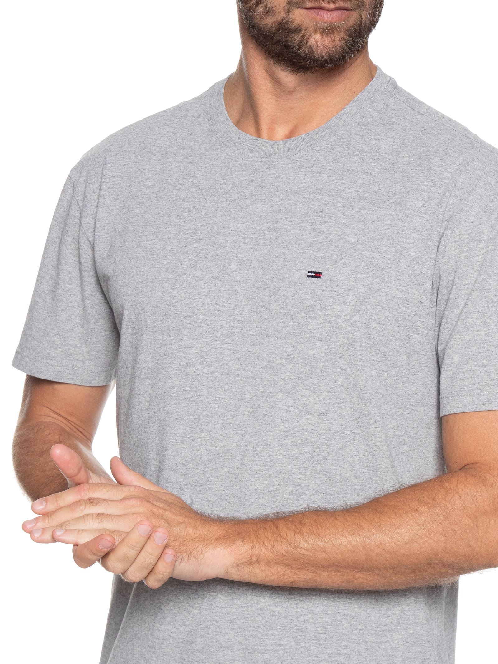 Camiseta Masculina Tjm Slim C Neck Tee Cinza Tommy Jeans