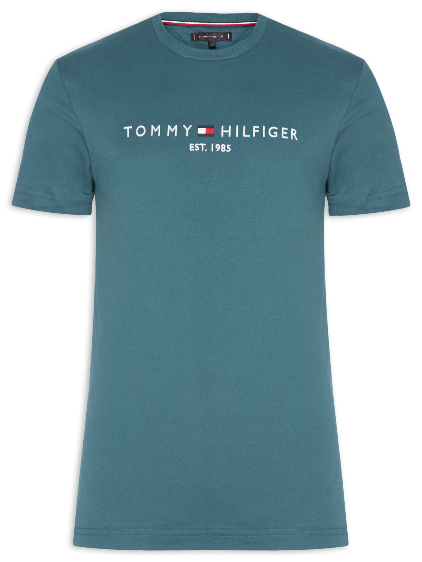  Camiseta Masculina Tommy Logo Tee Azul Tommy Hilfiger