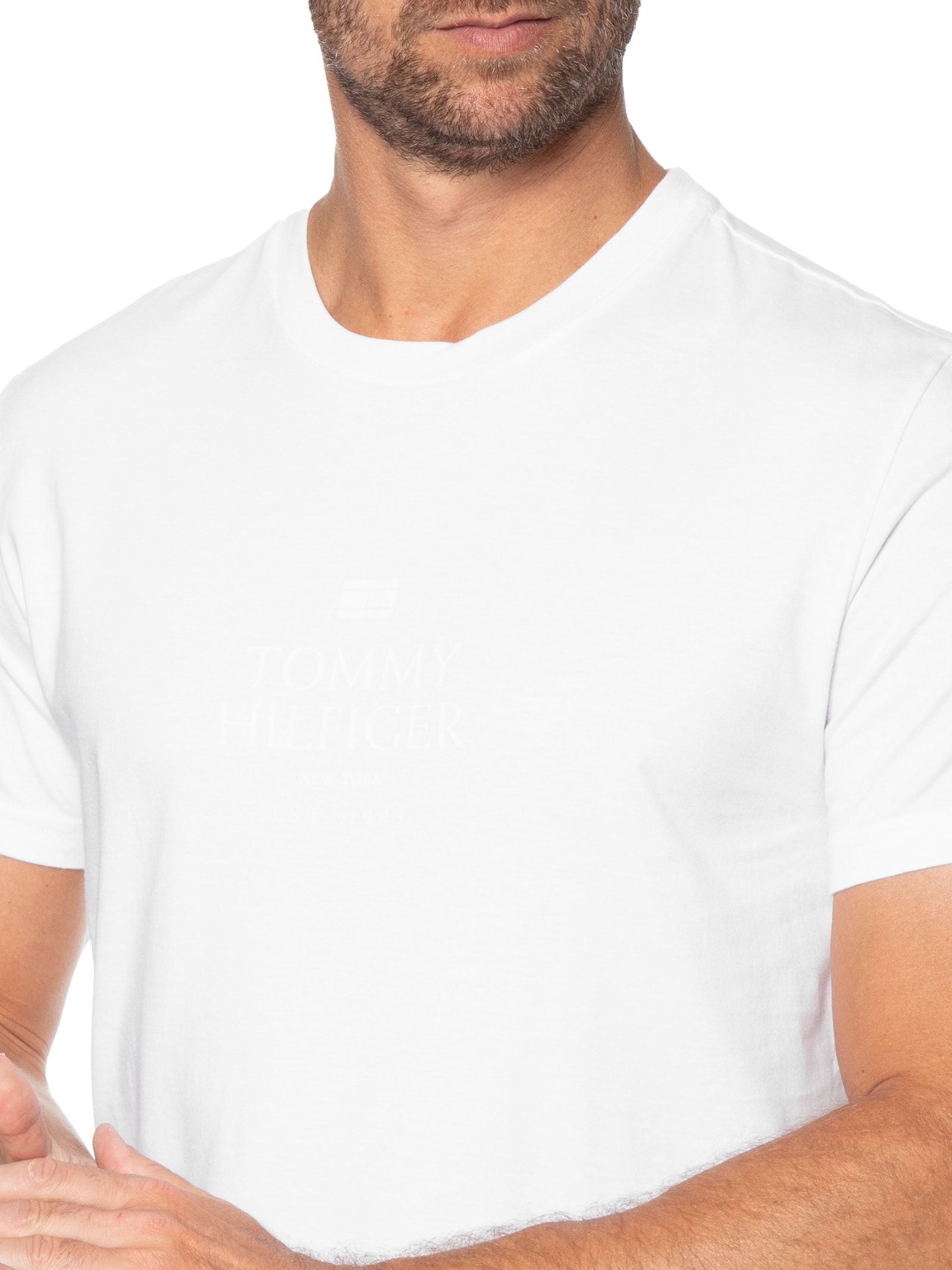 Camiseta Masculina Tonal Branco Tommy Hilfiger