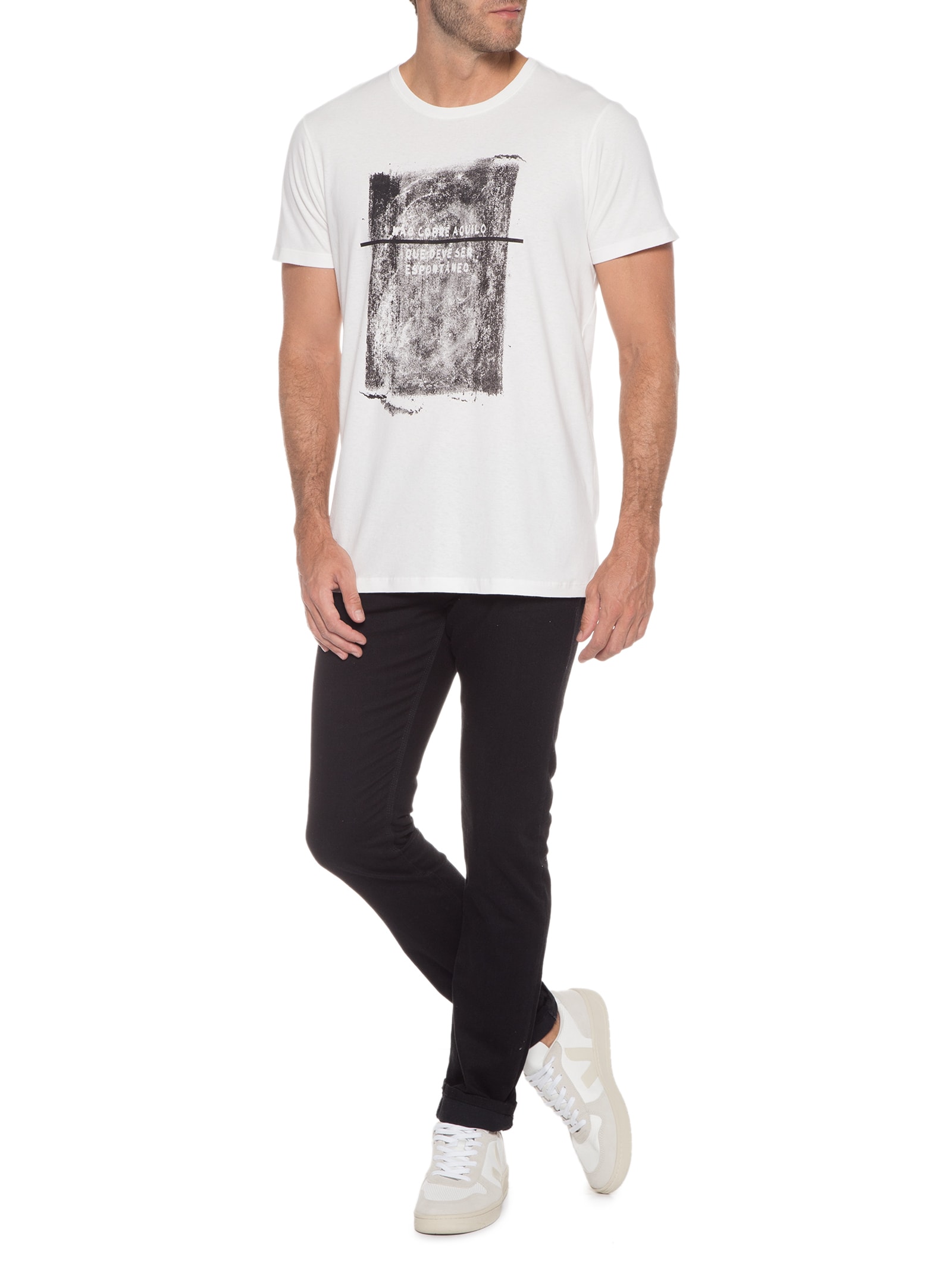 Camiseta Masculina Touch Espontaneo Branco Limits
