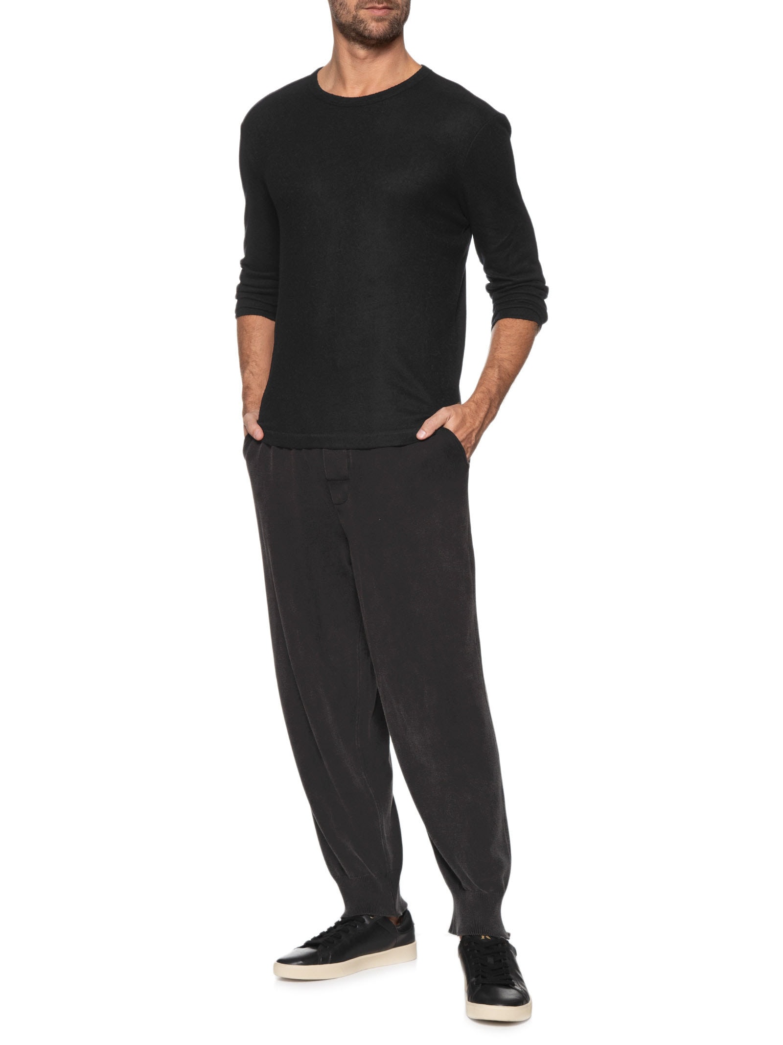 Camiseta Masculina Touch Manda Longa Preta Osklen