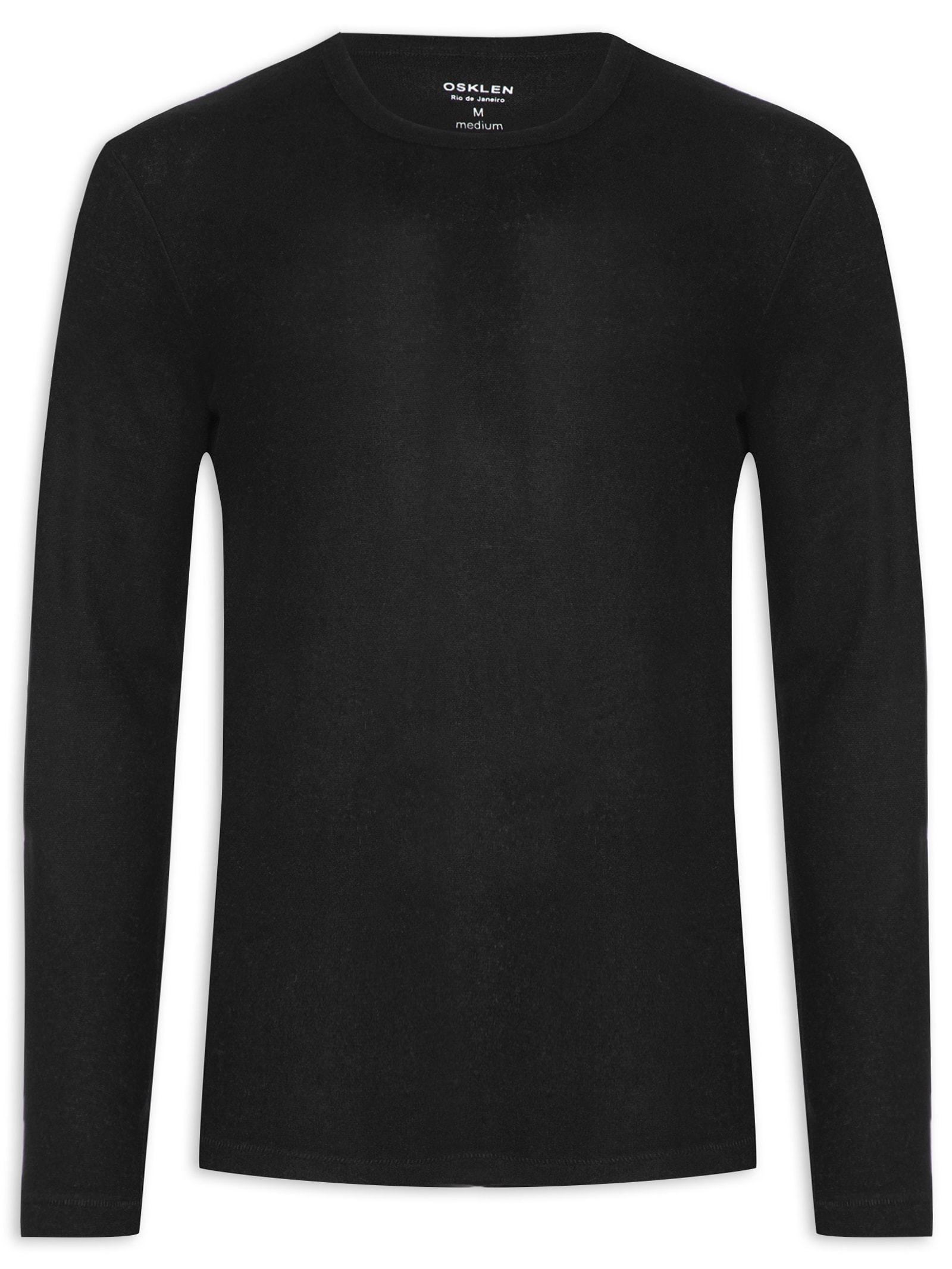 Camiseta Masculina Touch Manda Longa Preta Osklen