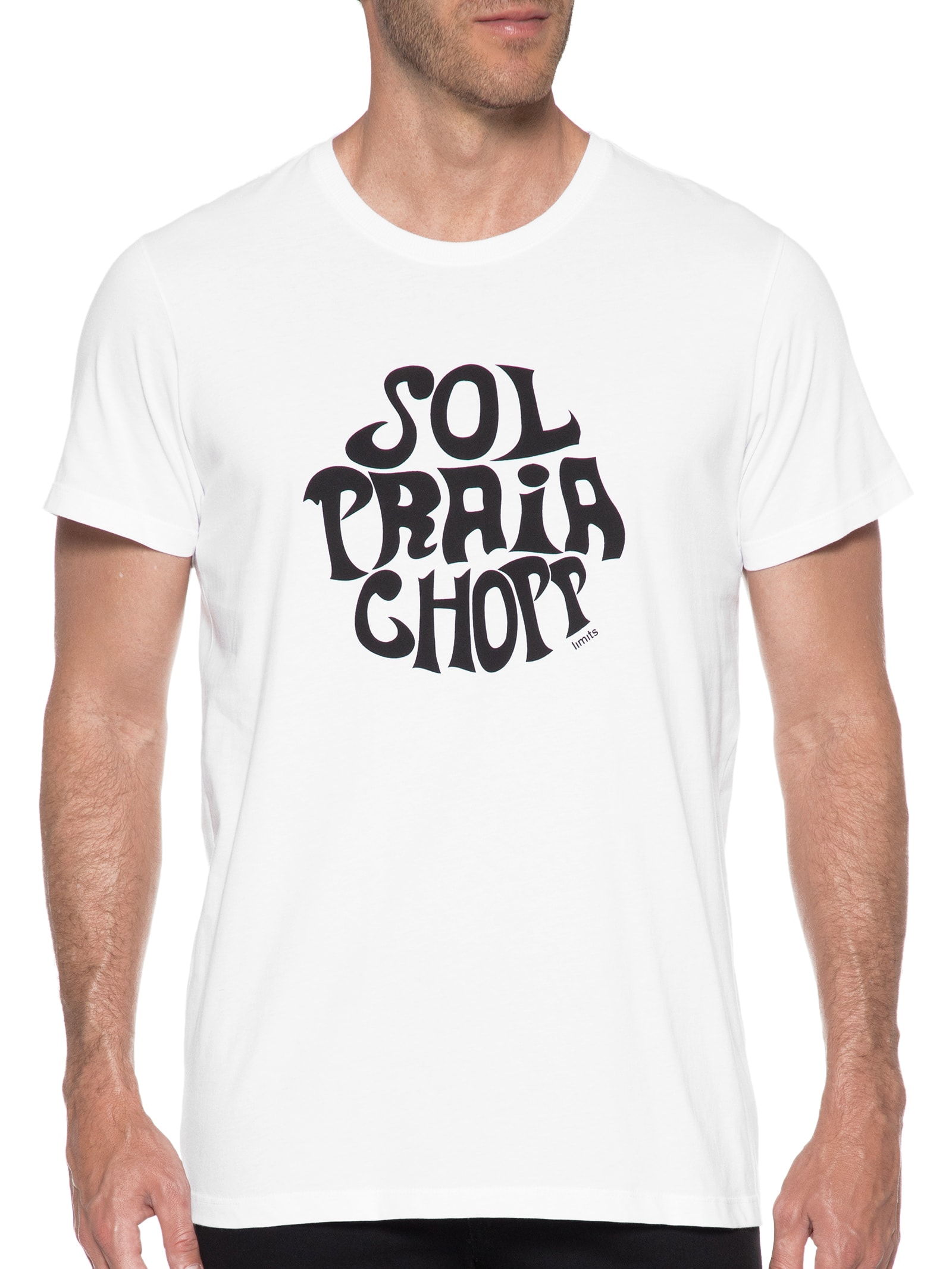 Camiseta Masculina Touch Minha Praia Branco Limits