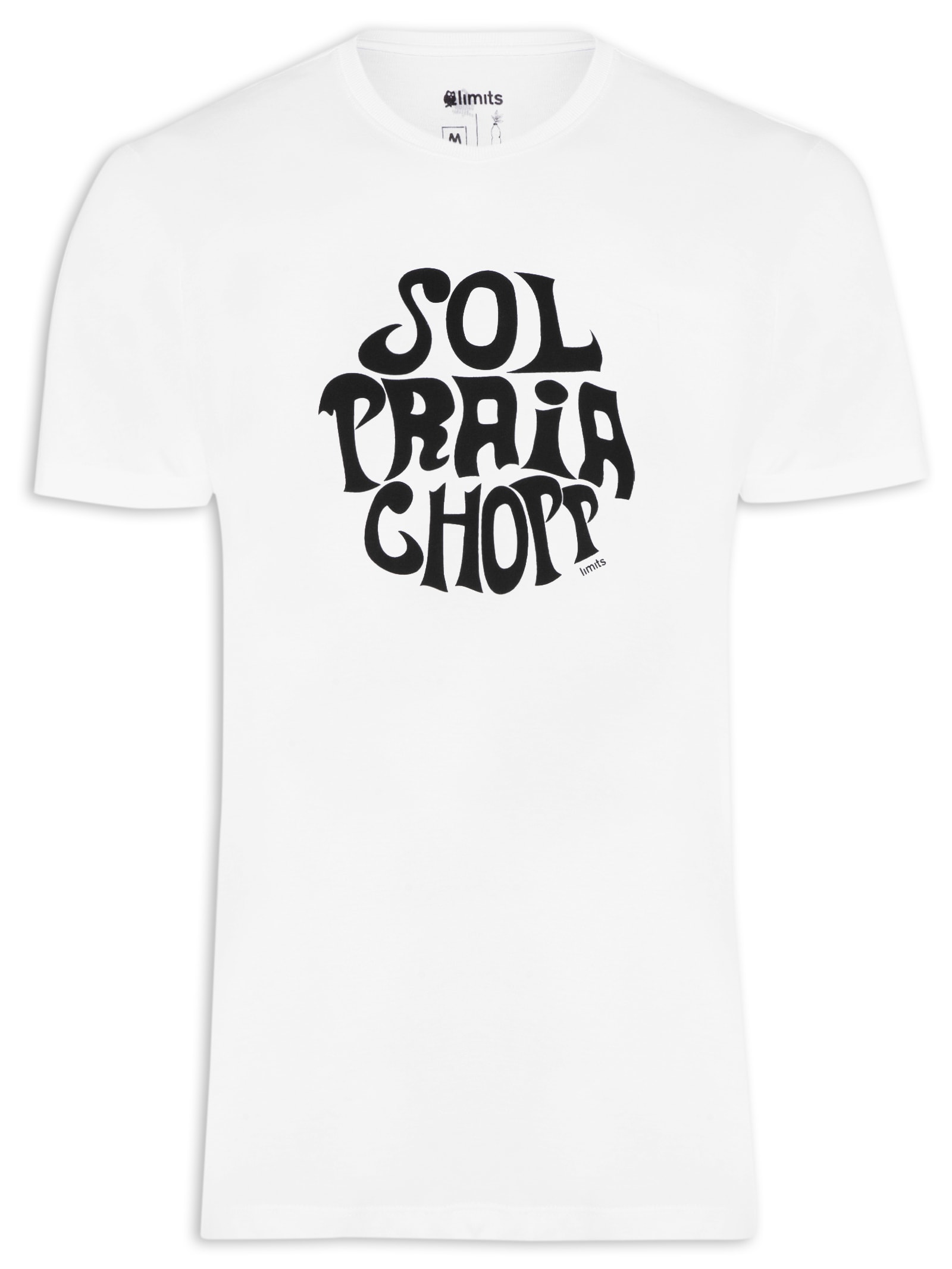 Camiseta Masculina Touch Minha Praia Branco Limits