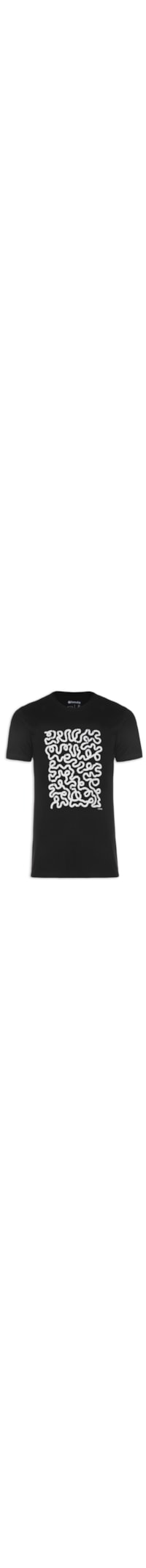 Camiseta Masculina Touch Textura Labirinto - Preto