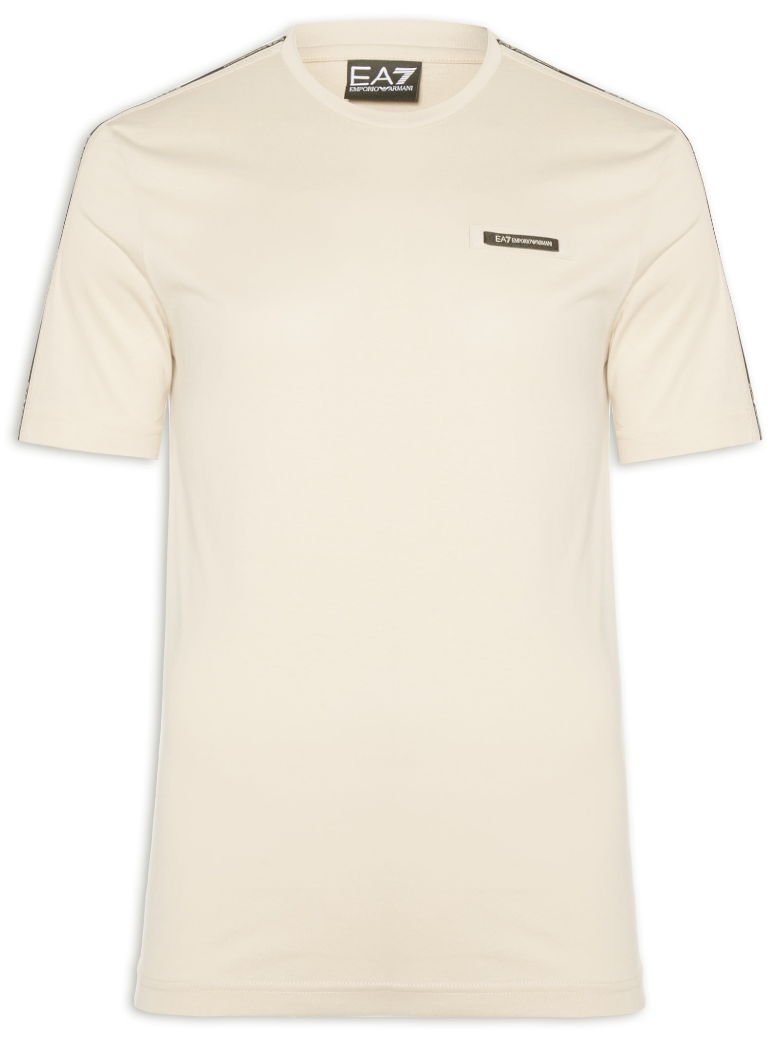 Camiseta Masculina Train Fita Lateral Bege Ea7 Emporio Armani