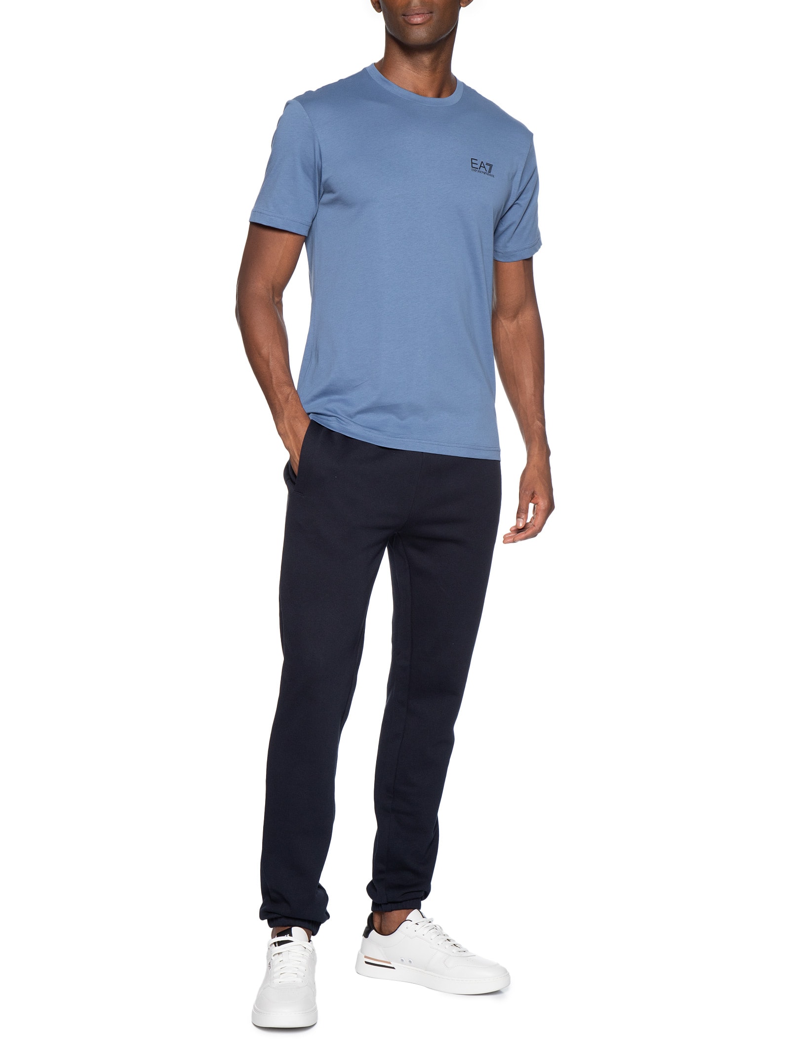 Camiseta Masculina Train Logo Azul Ea7 Emporio Armani