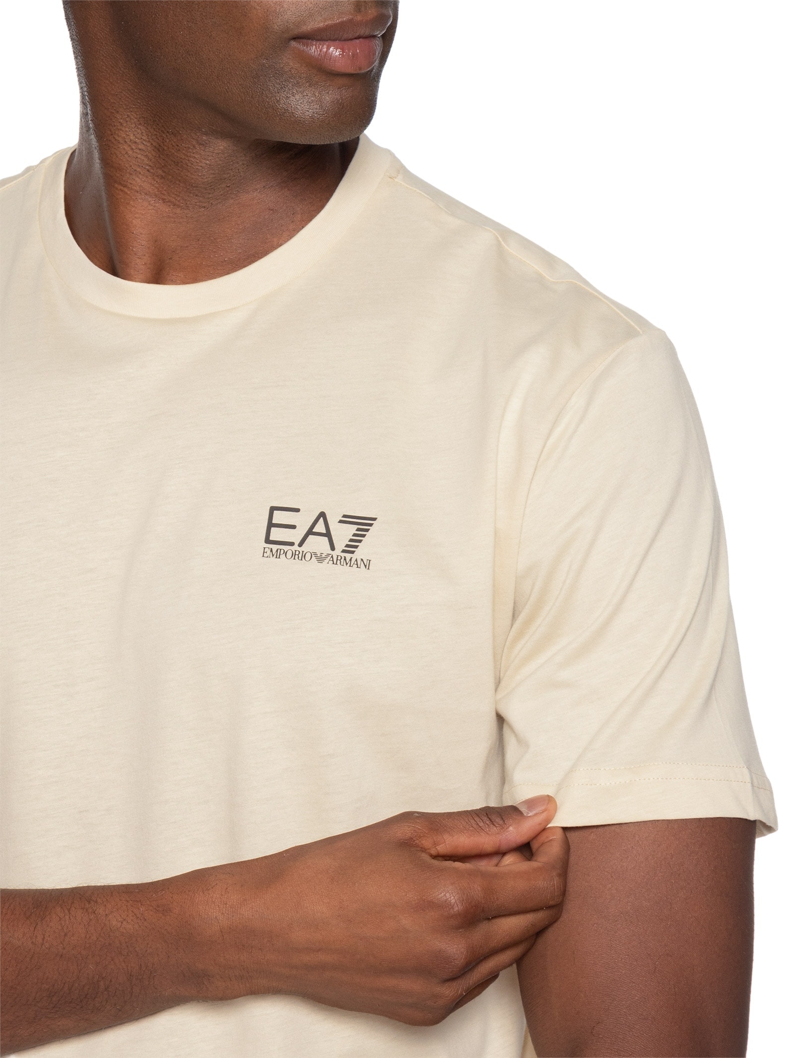 Camiseta Masculina Train Logo Bege Ea7 Emporio Armani