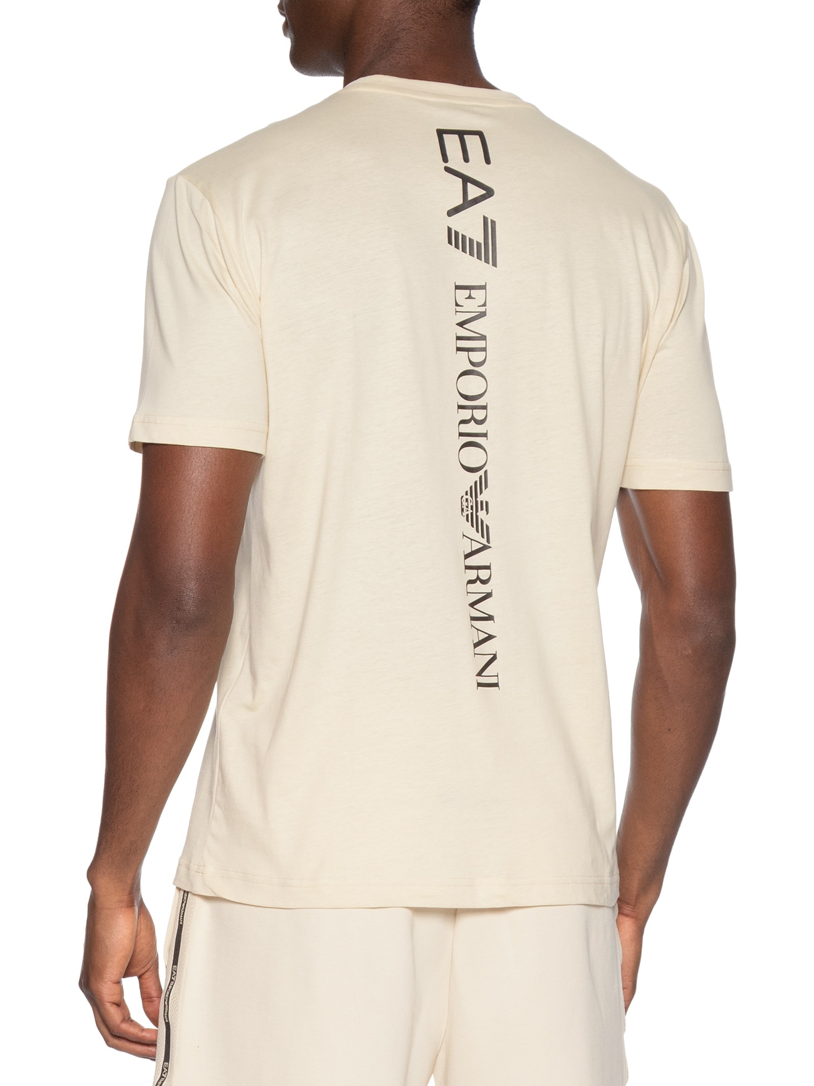 Camiseta Masculina Train Logo Bege Ea7 Emporio Armani