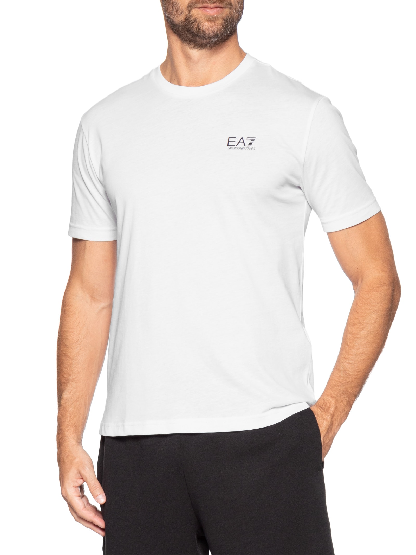 Camiseta Masculina Train Logo Branco Ea7 Emporio Armani