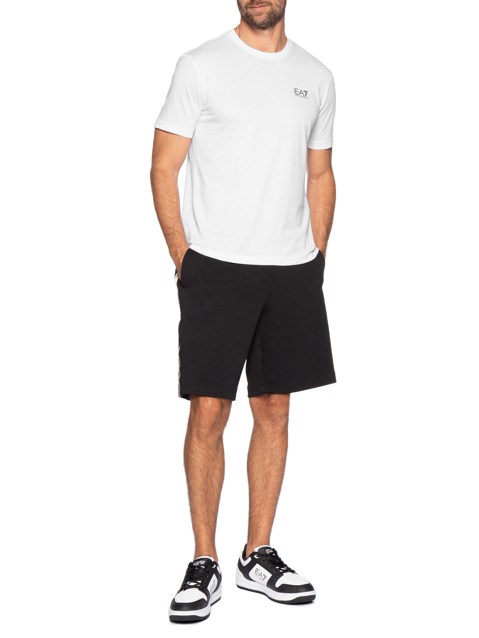 Camiseta Masculina Train Logo Branco Ea7 Emporio Armani