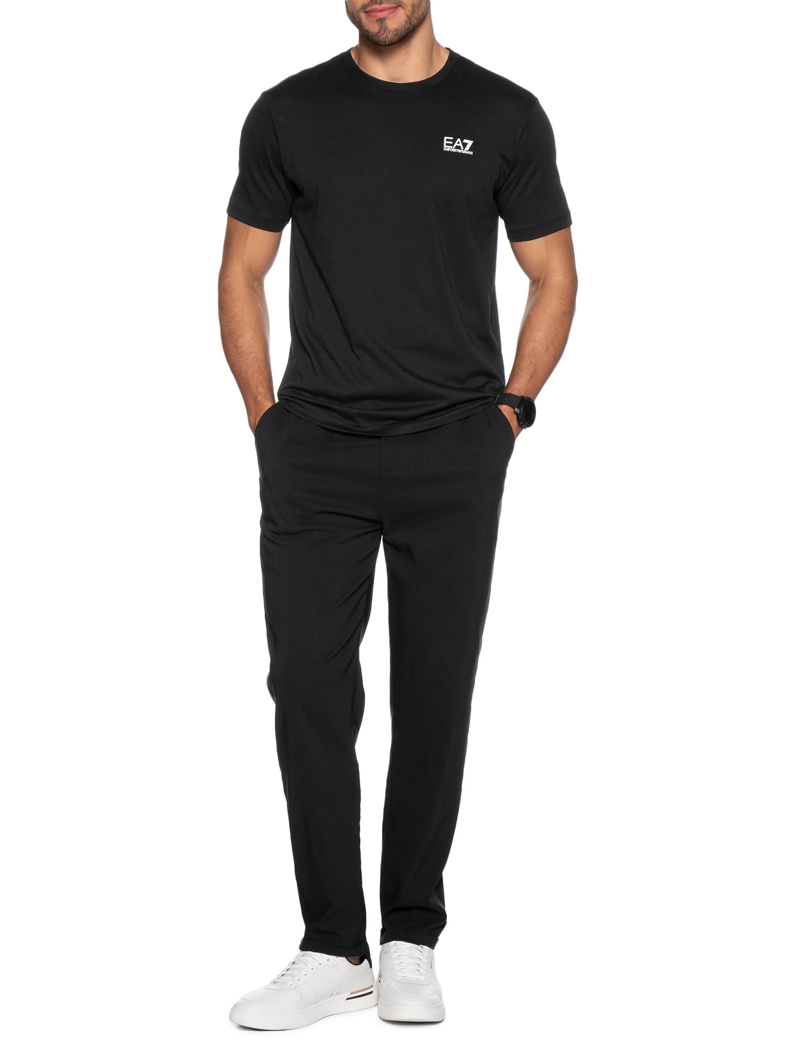 Camiseta Masculina Train Logo Preto Ea7 Emporio Armani