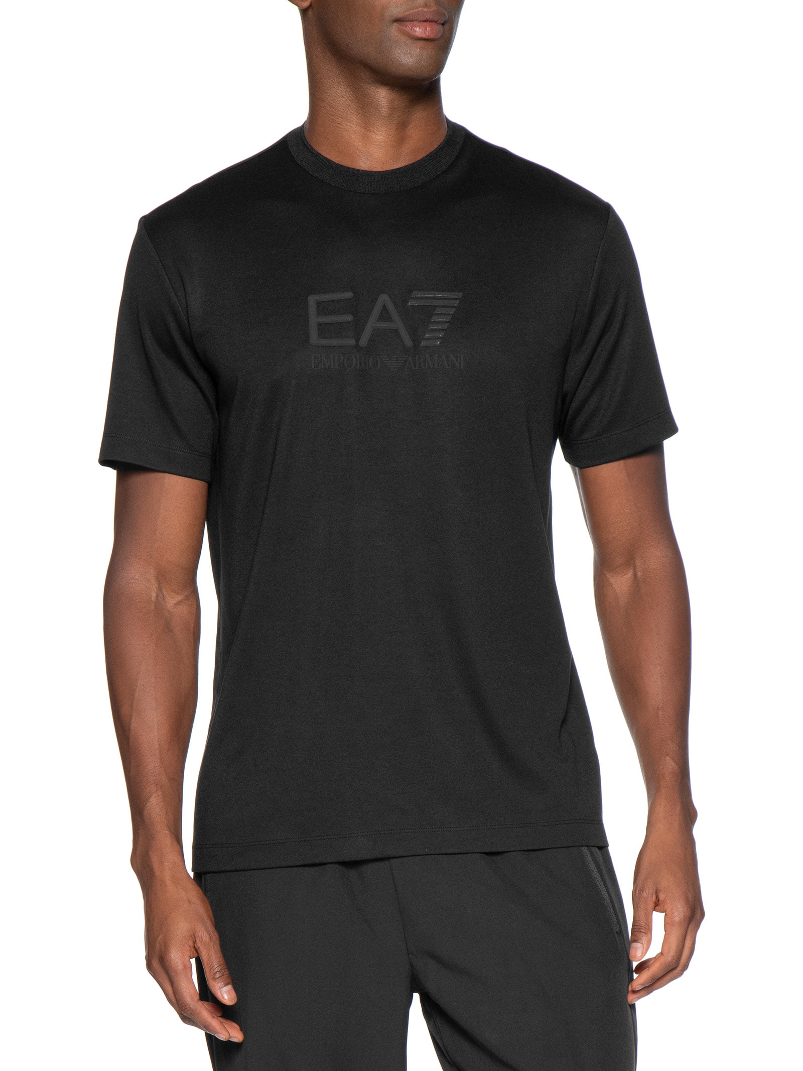 Camiseta Masculina Train Lux Maxi Logo Preto Ea7 Emporio Armani