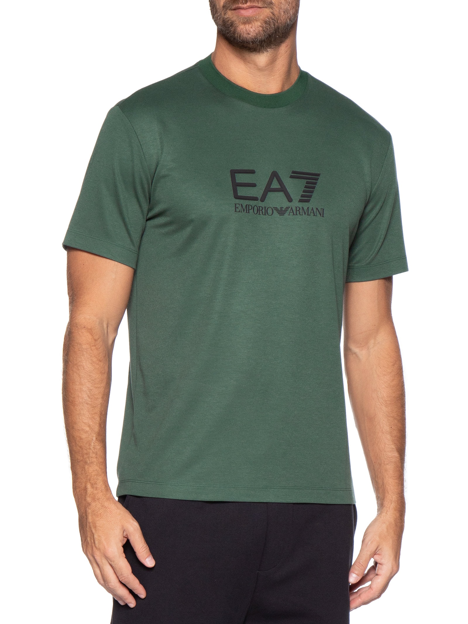 Camiseta Masculina Train Lux Maxi Logo Verde Ea7 Emporio Armani