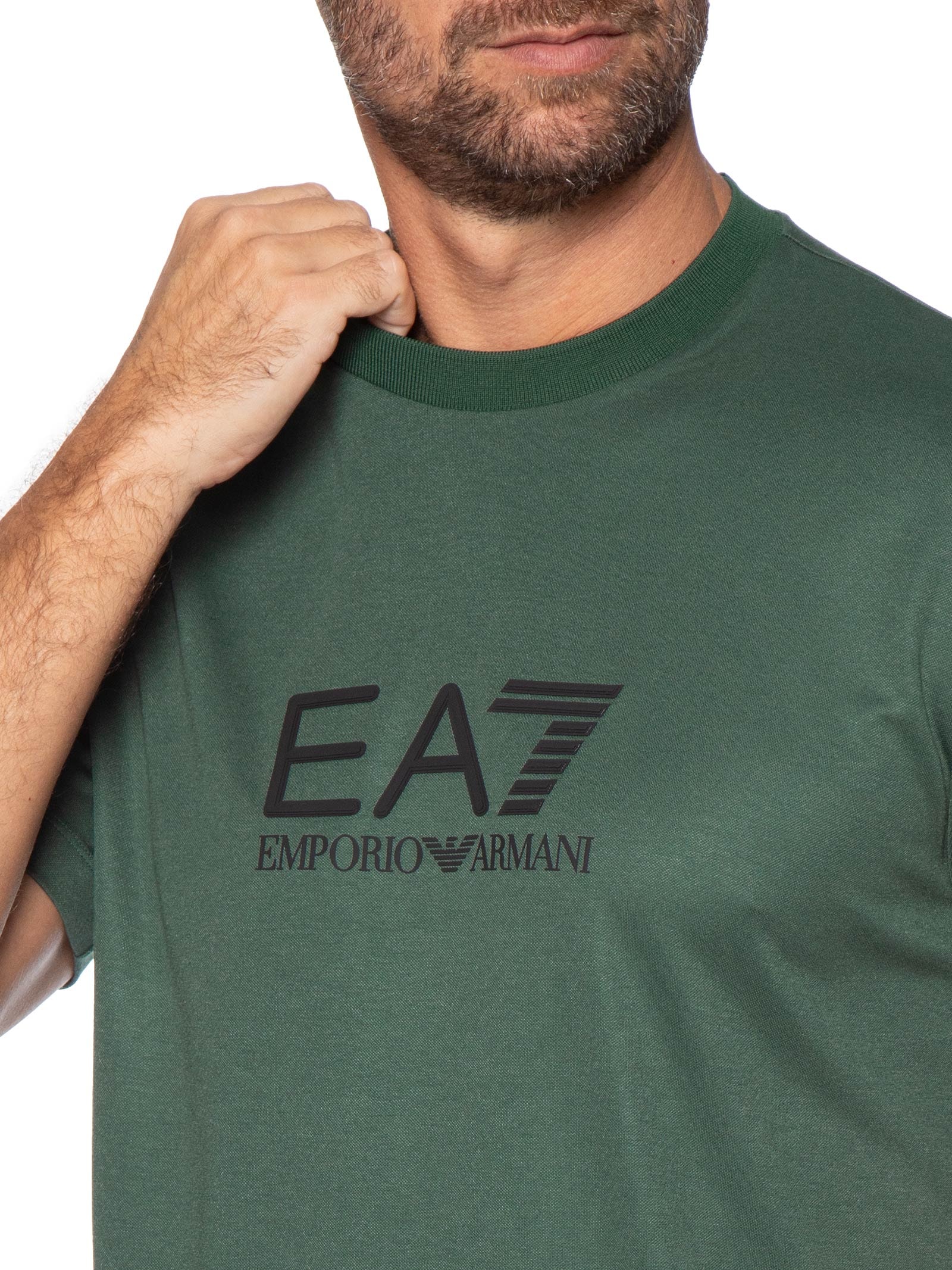 Camiseta Masculina Train Lux Maxi Logo Verde Ea7 Emporio Armani