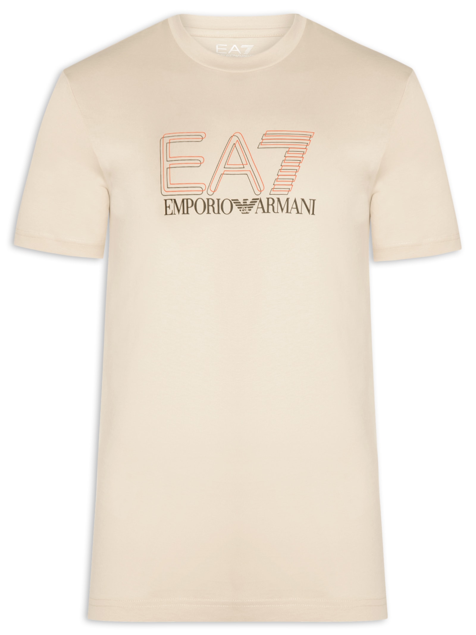 Camiseta Masculina Train Maxi Logo Bege Ea7 Emporio Armani