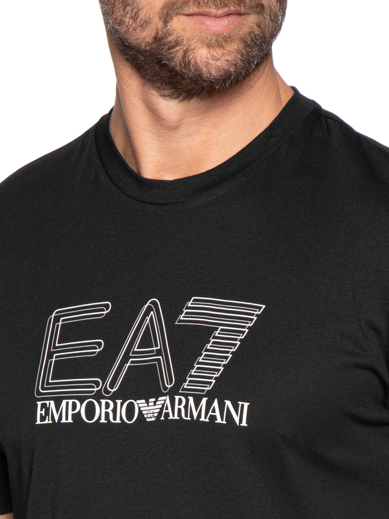 Camiseta Masculina Train Maxi Logo Preto Ea7 Emporio Armani