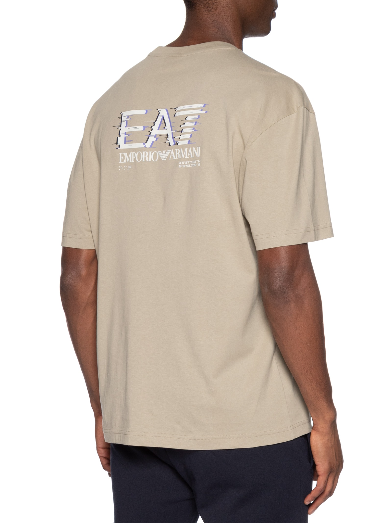 Camiseta Masculina Train Medium Logo Bege Ea7 Emporio Armani